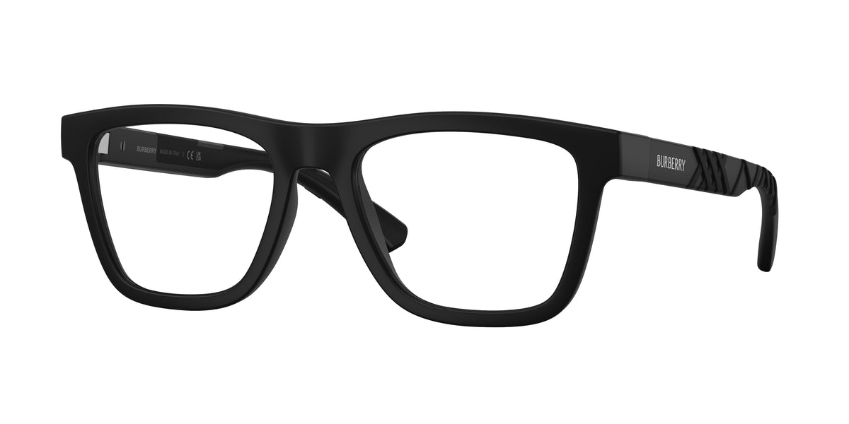 Burberry BE2452U Rectangle Eyeglasses 3464-Matte Black 53-145-19 - Color Map Black