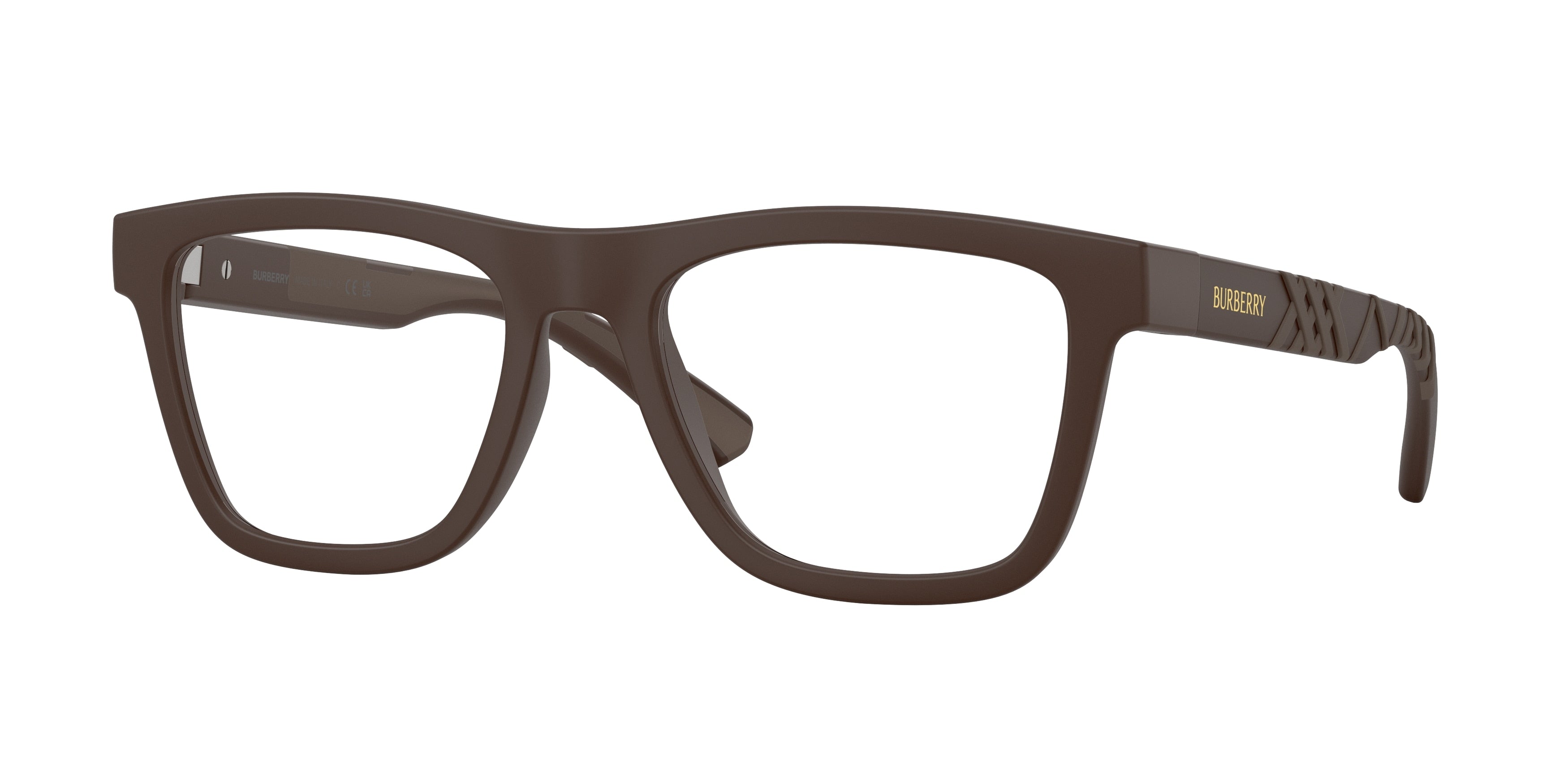 Burberry BE2452U Rectangle Eyeglasses 4234-Matte Brown 53-145-19 - Color Map Brown
