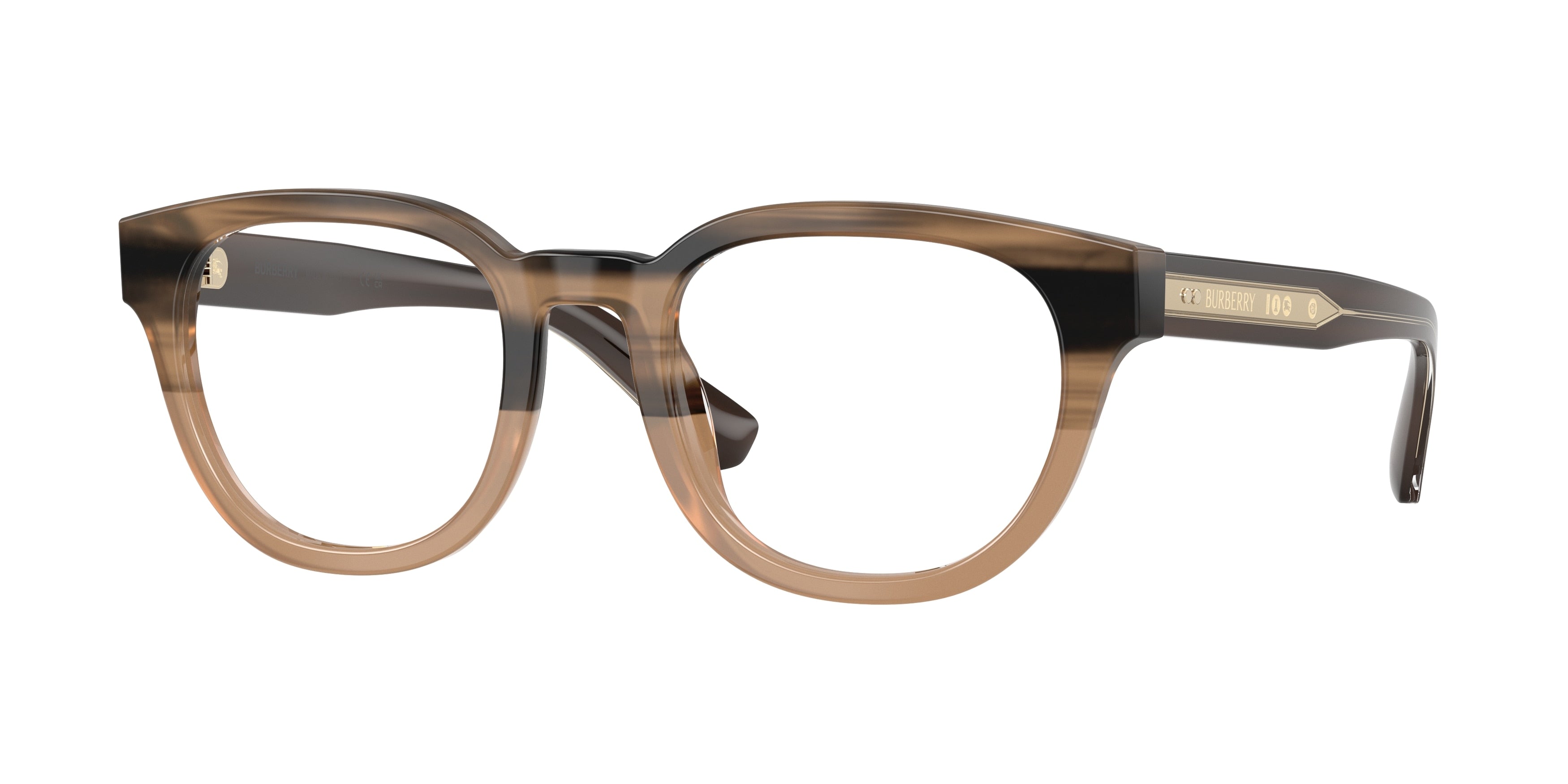 Burberry BE2454 Round Eyeglasses 4207-Striped Beige 51-145-21 - Color Map Beige