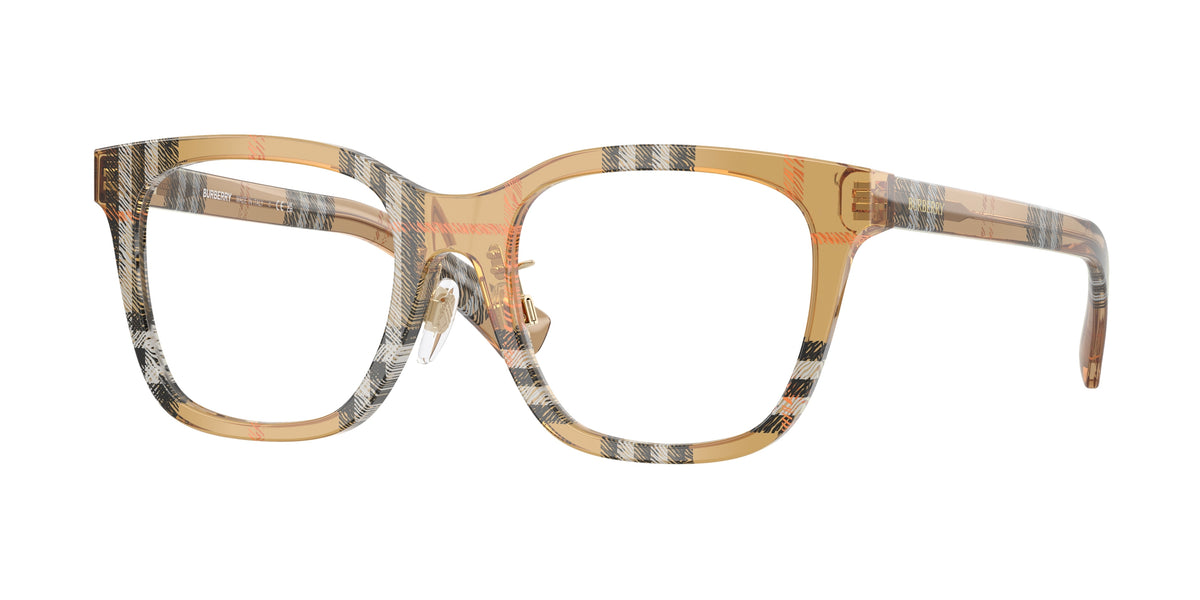 Burberry BE2455F Square Eyeglasses 4163-Check Sand 52-140-19 - Color Map Brown