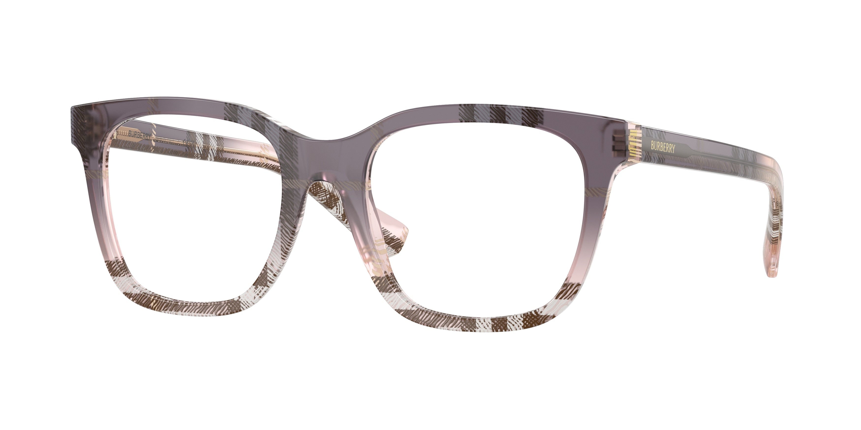 Burberry BE2455 Square Eyeglasses 4220-Check Gradient Bow 52-140-19 - Color Map Pink