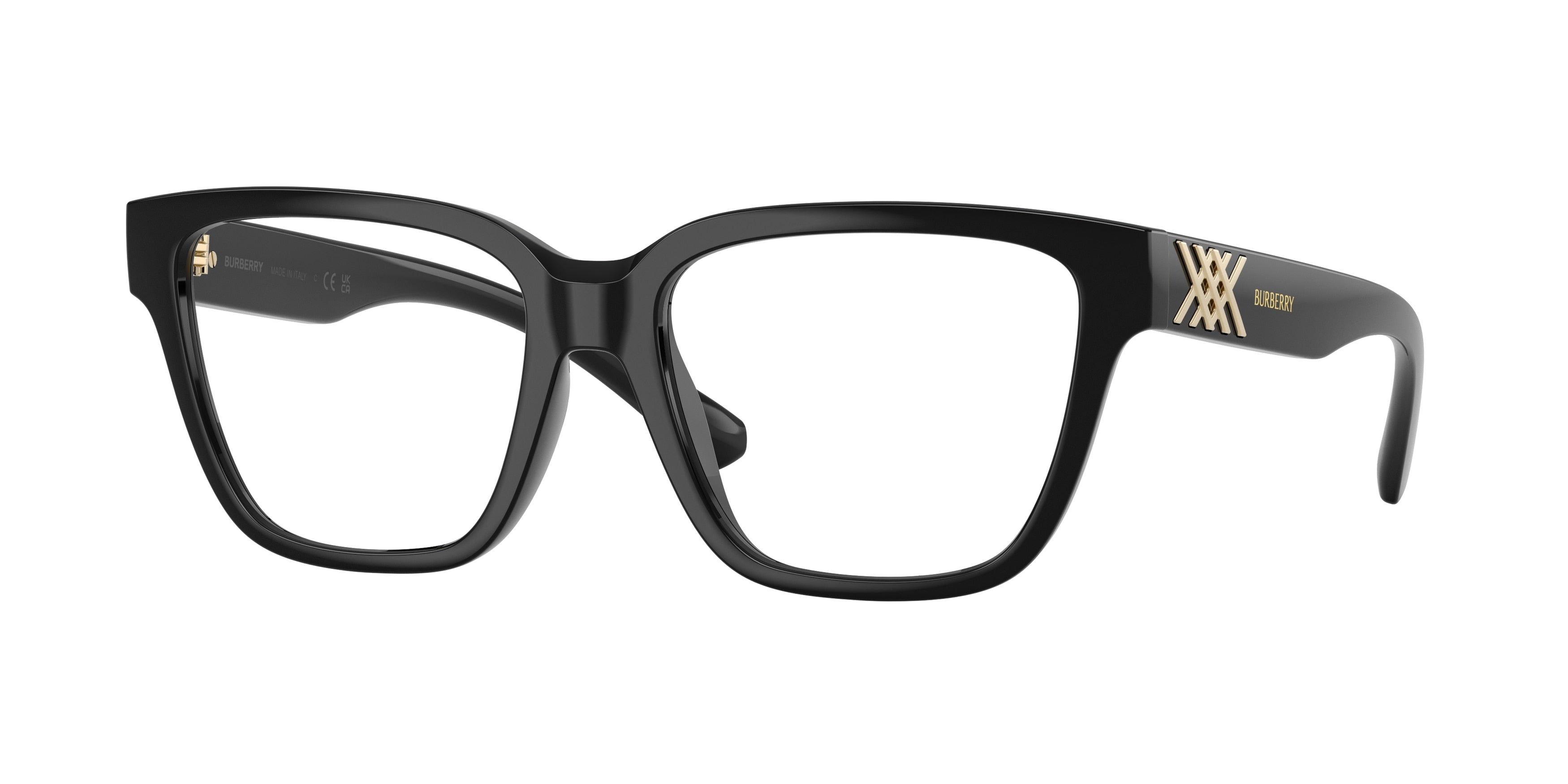 Burberry BE2457U Square Eyeglasses 3001-Black 54-140-17 - Color Map Black