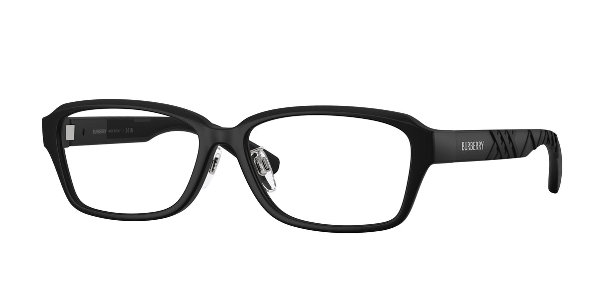 Burberry BE2461D Rectangle Eyeglasses 3464-Matte Black 56-145-15 - Color Map Black