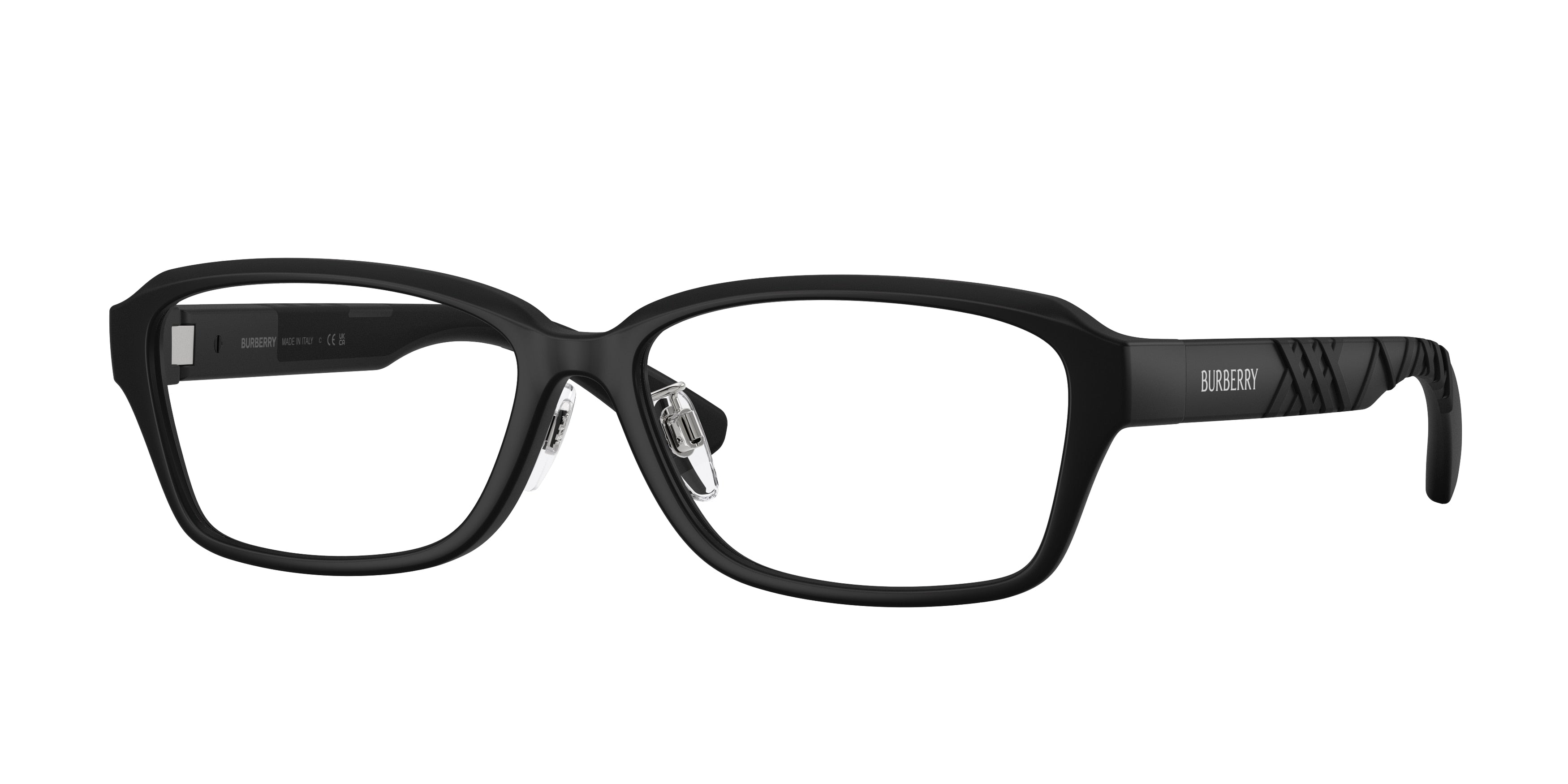 Burberry BE2461D Rectangle Eyeglasses 3464-Matte Black 56-145-15 - Color Map Black