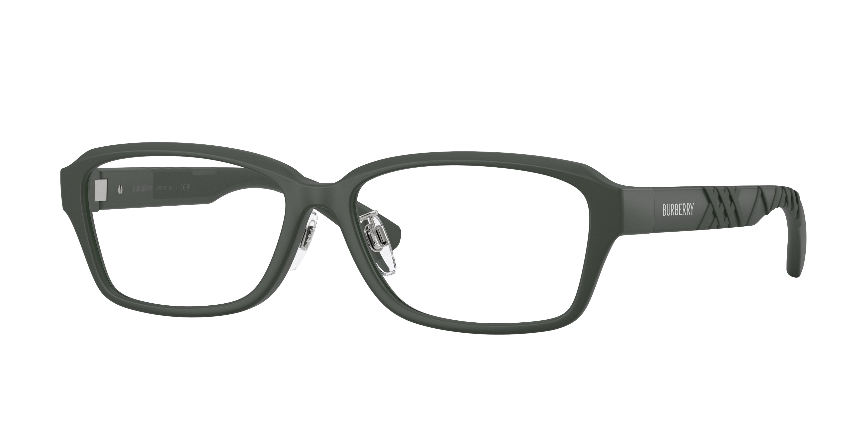 Burberry BE2461D Rectangle Eyeglasses 4232-Matte Green 56-145-15 - Color Map Green