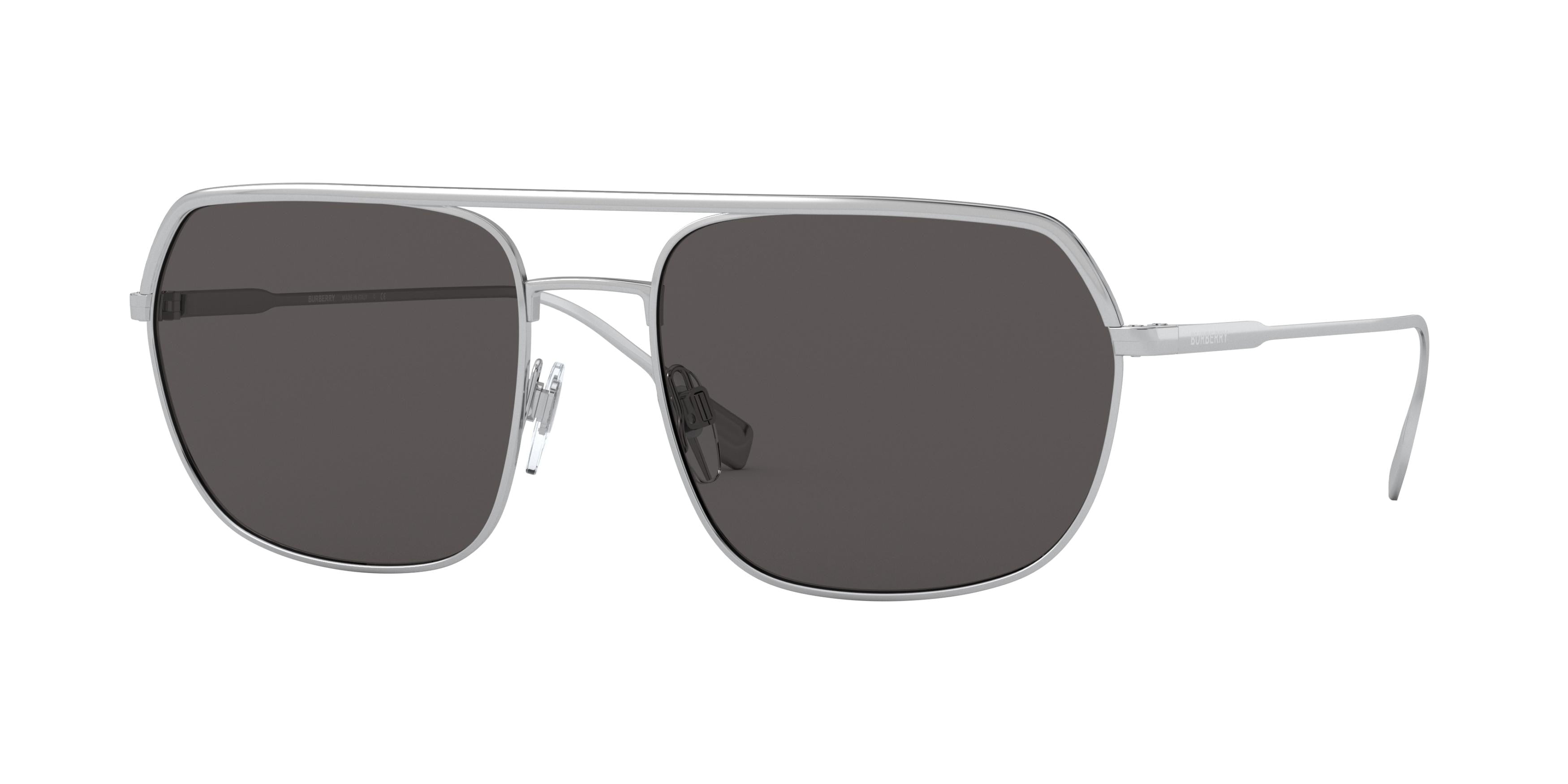 Burberry HOLBORN BE3117 Square Sunglasses 100587-Silver 58-145-18 - Color Map Silver