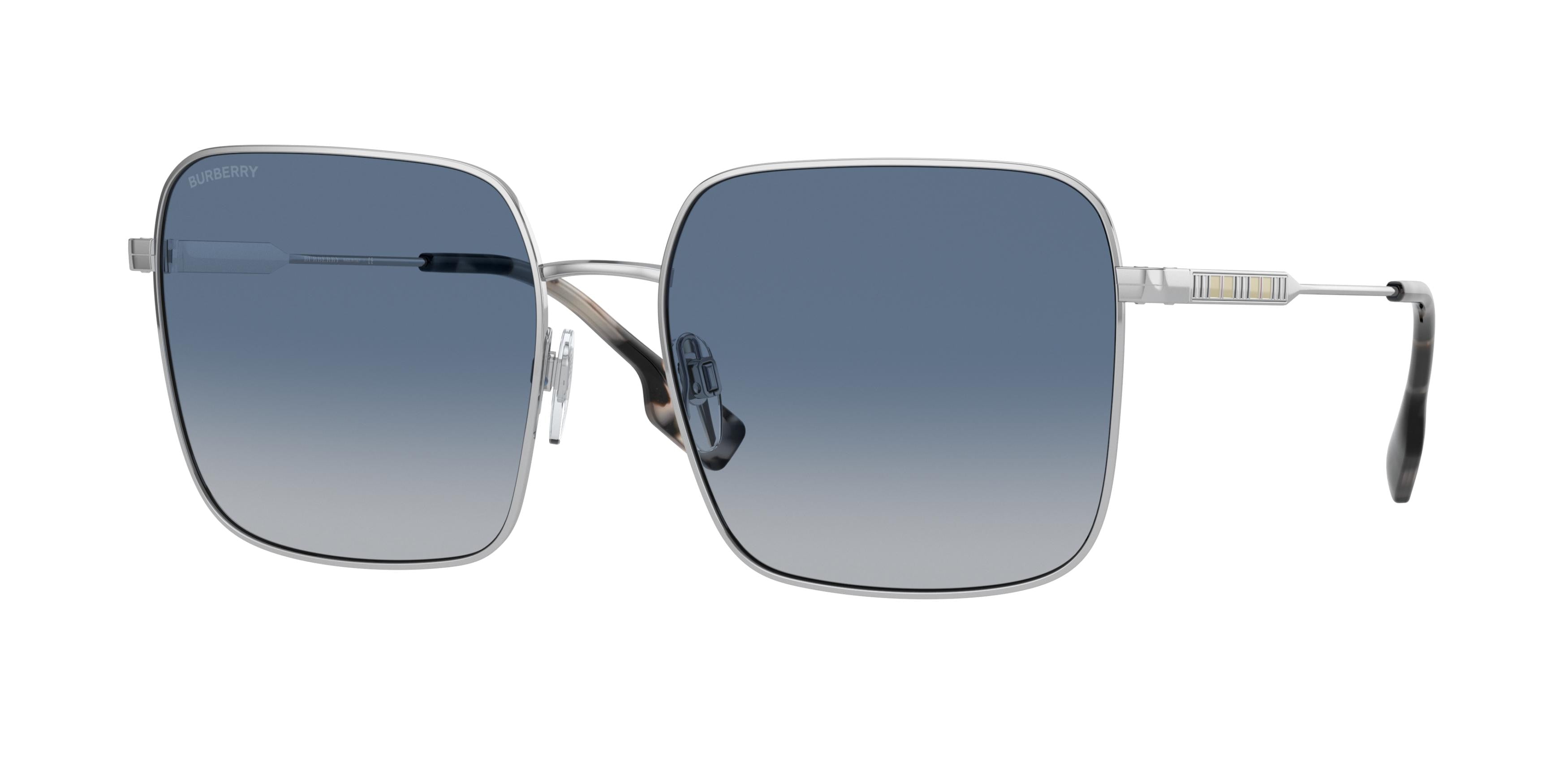 Burberry JUDE BE3119 Square Sunglasses 10054L-Silver 58-140-17 - Color Map Silver
