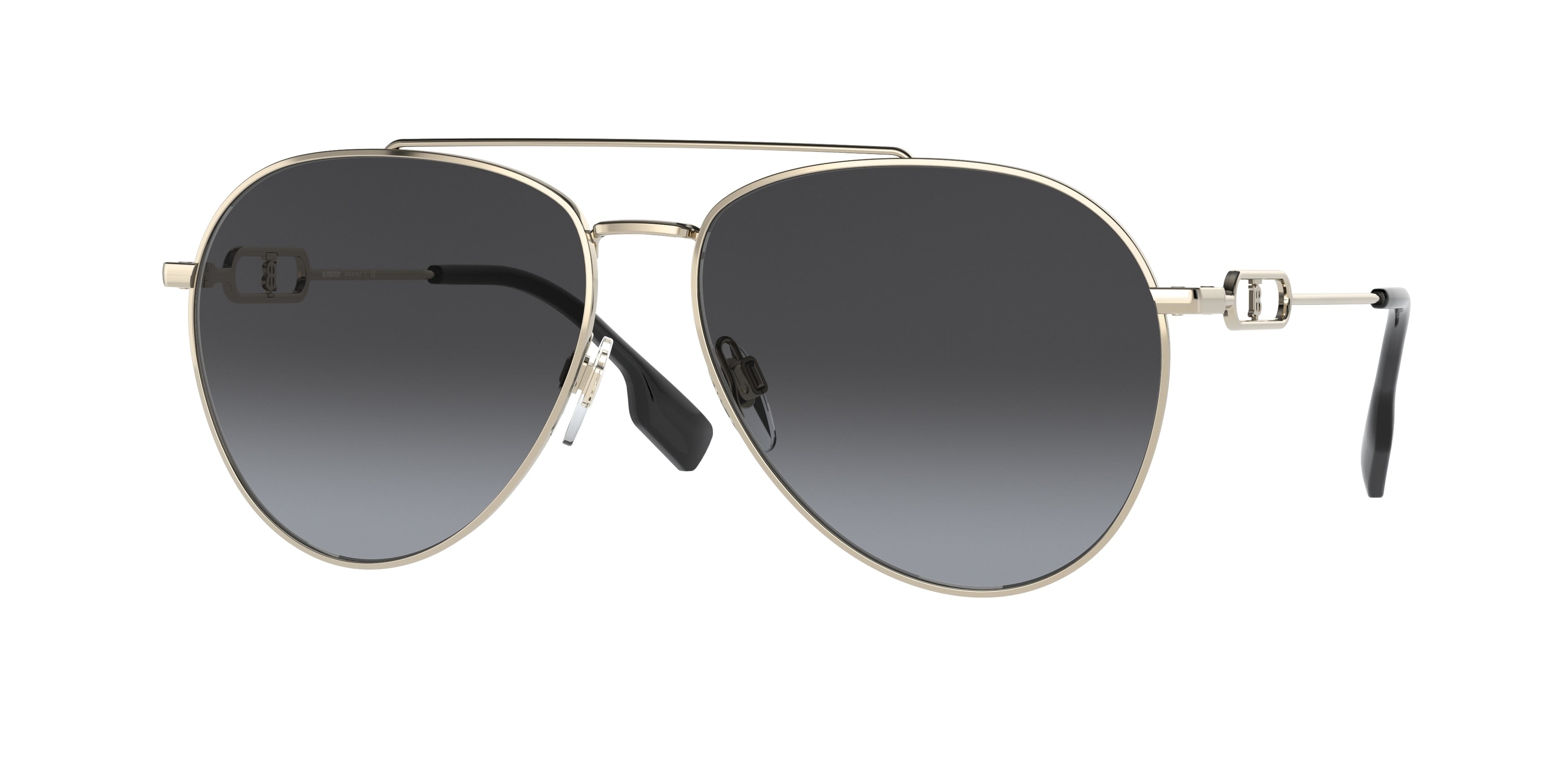 Burberry CARMEN BE3128 Pilot Sunglasses 11098G-Light Gold 58-145-14 - Color Map Gold