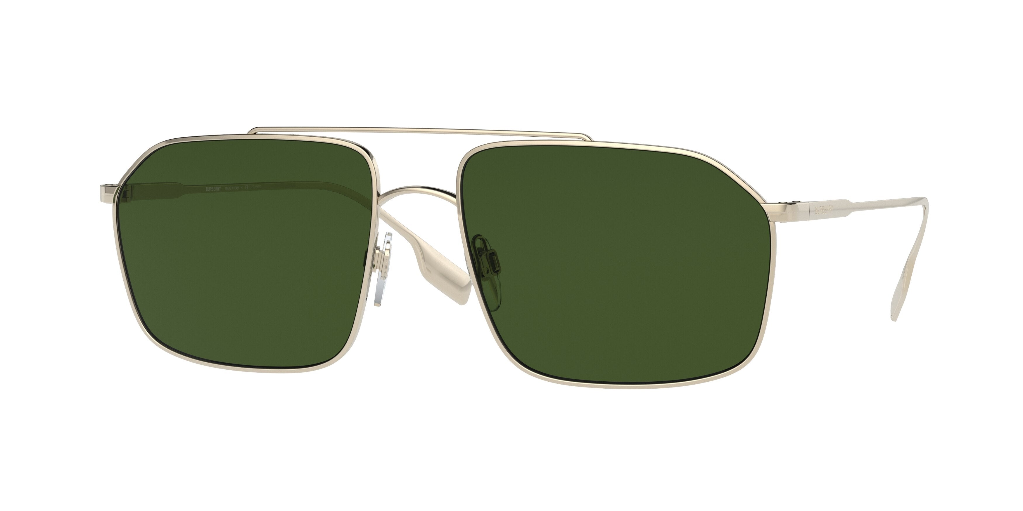 Burberry WEBB BE3130 Rectangle Sunglasses 110971-Light Gold 59-145-17 - Color Map Gold