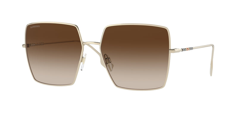 Burberry DAPHNE BE3133 Square Sunglasses 110913-Light Gold 58-140-16 - Color Map Gold