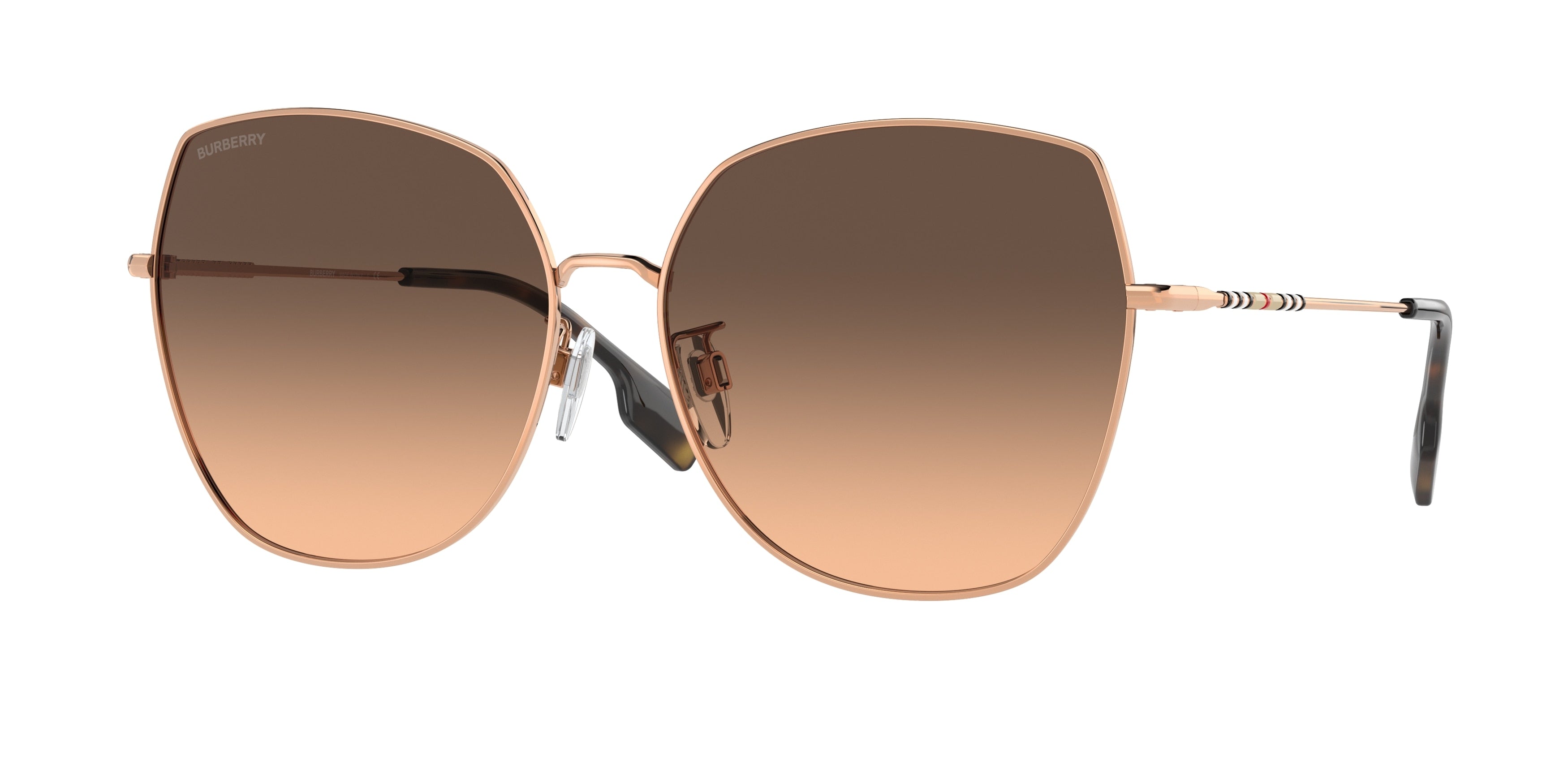 Burberry BE3136D Square Sunglasses 1337G9-Rose Gold 60-140-15 - Color Map Gold