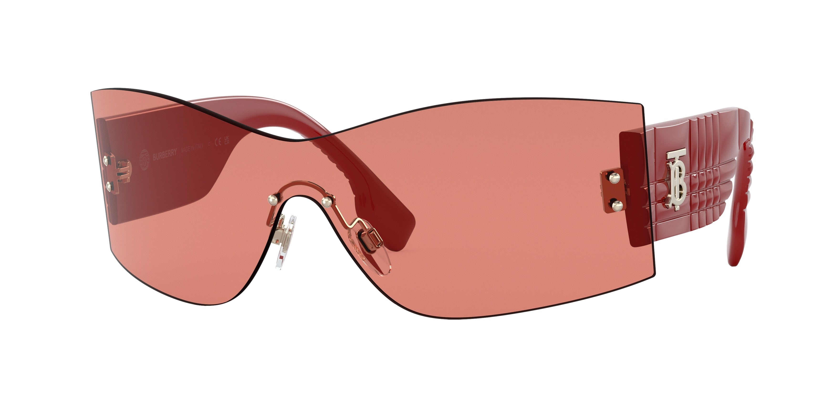 Burberry BELLA BE3137 Rectangle Sunglasses 110984-Pink 0-140-145 - Color Map Pink