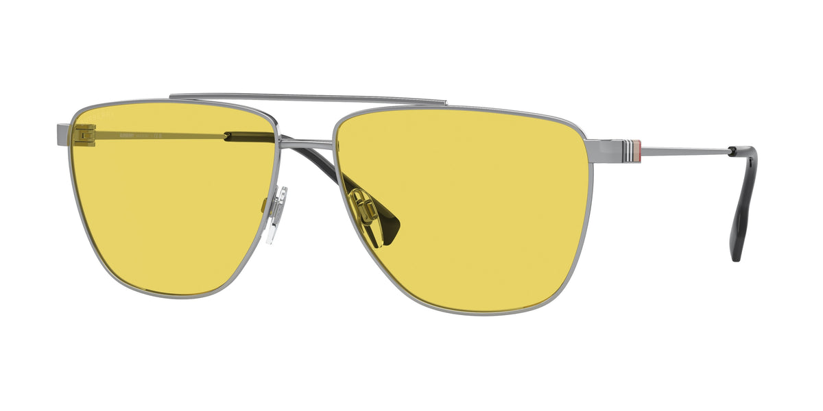 Burberry BLAINE BE3141 Pilot Sunglasses 100585-Silver 61-145-15 - Color Map Silver