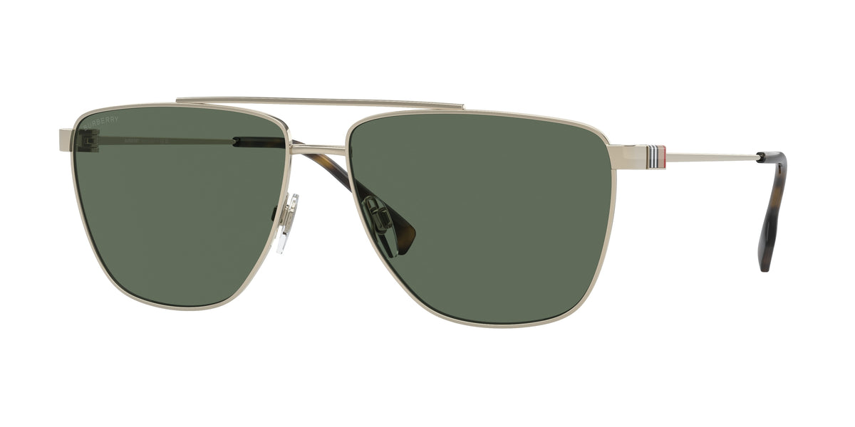 Burberry BLAINE BE3141 Pilot Sunglasses 110971-Light Gold 61-145-15 - Color Map Gold