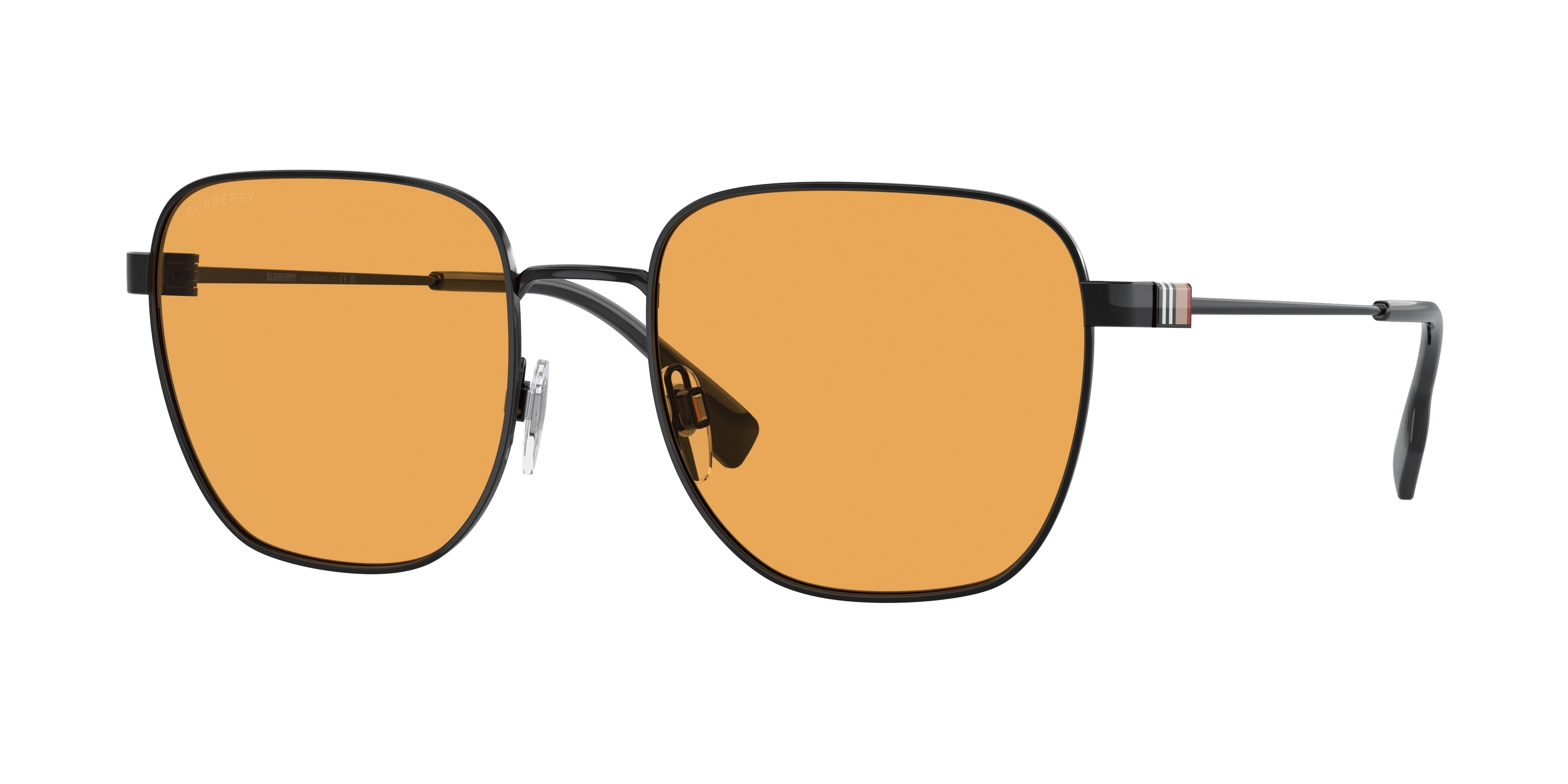 Burberry DREW BE3142 Square Sunglasses 1001/7-Black 55-145-19 - Color Map Black
