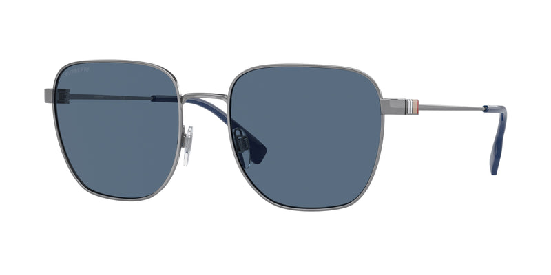 Burberry DREW BE3142 Square Sunglasses 100380-Gunmetal 55-145-19 - Color Map Grey