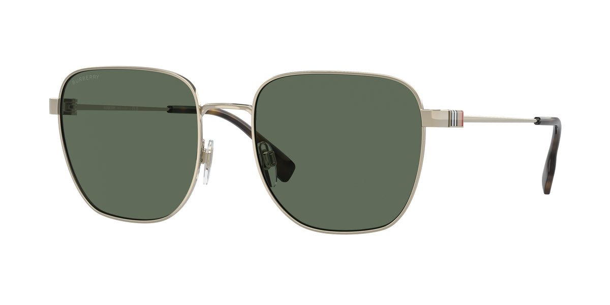 Burberry DREW BE3142 Square Sunglasses 110971-Light Gold 55-145-19 - Color Map Gold