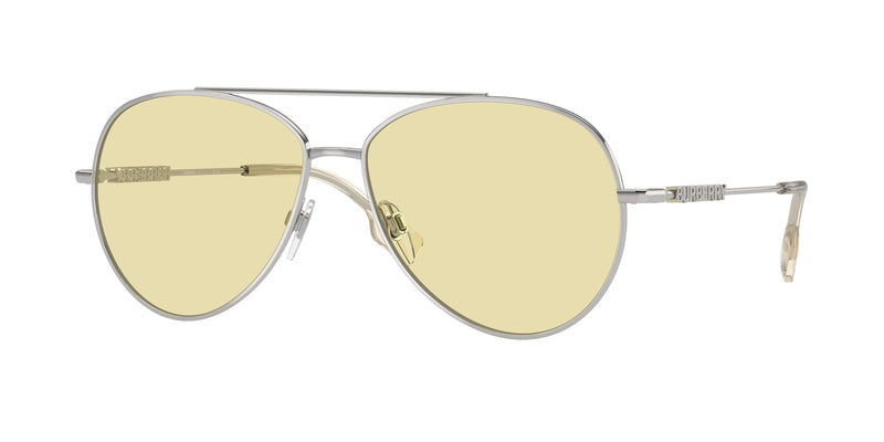 Burberry BE3147 Pilot Sunglasses 1005M4-Silver 58-140-14 - Color Map Silver
