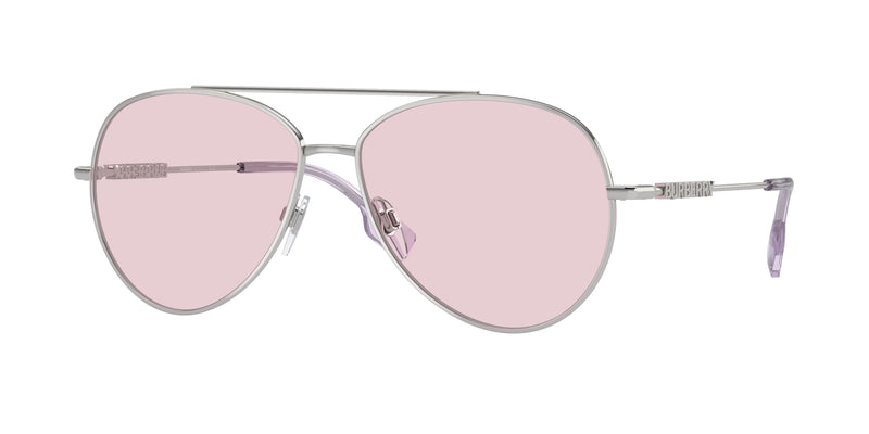 Burberry BE3147 Pilot Sunglasses 1005P5-Silver 58-140-14 - Color Map Silver