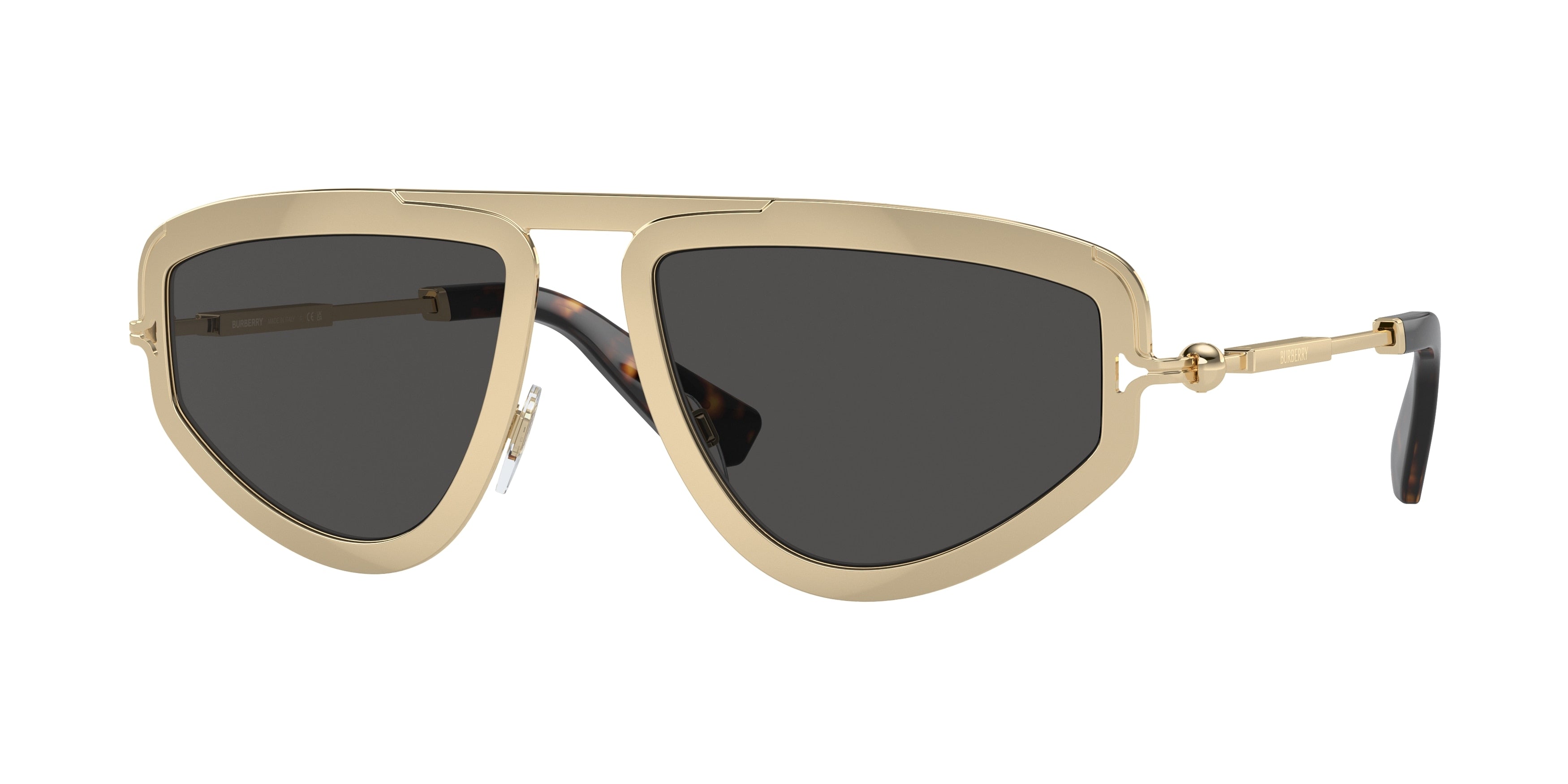 Burberry BE3150 Irregular Sunglasses 110987-Light Gold 56-140-19 - Color Map Gold