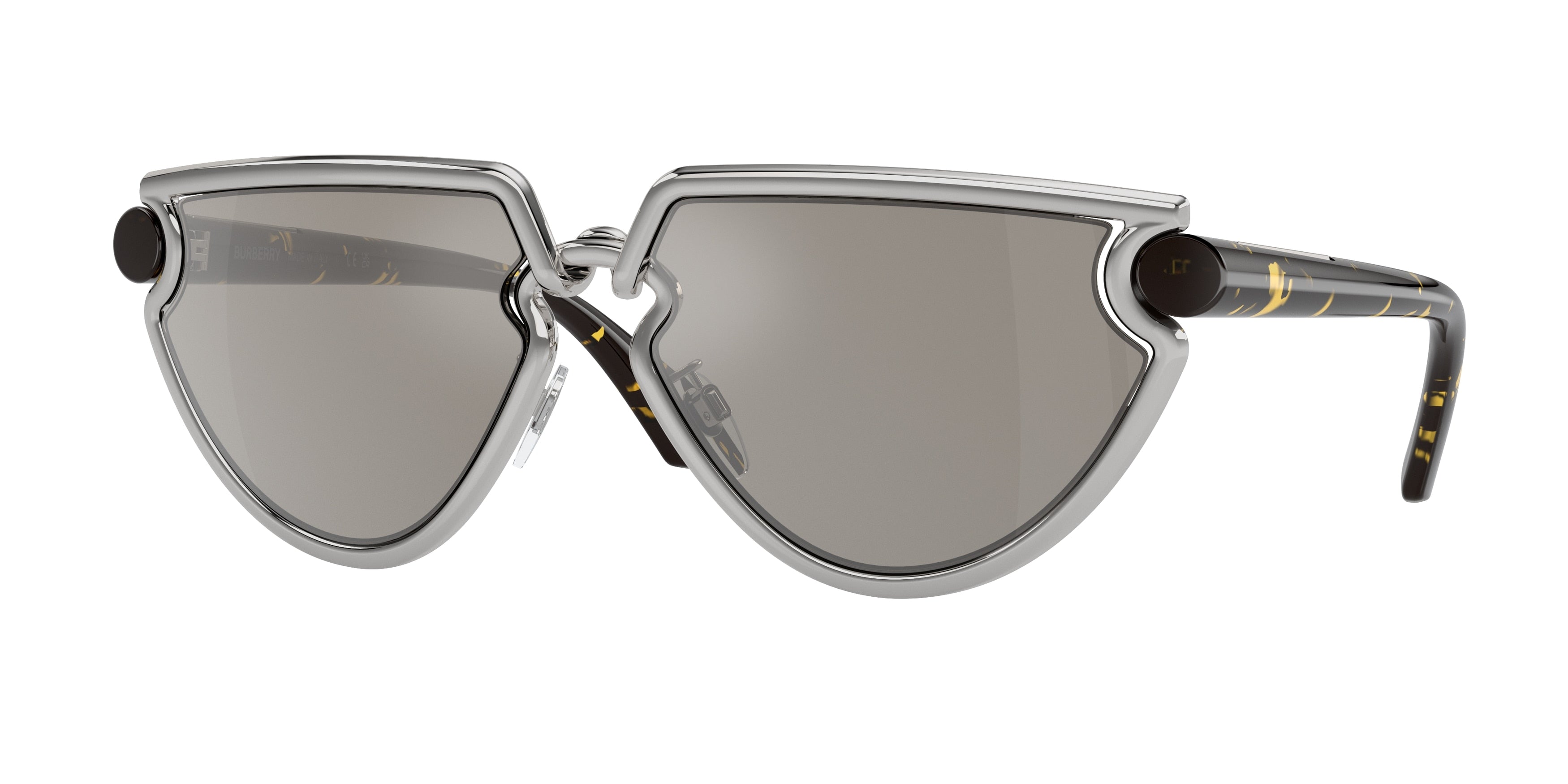 Burberry BE3152 Irregular Sunglasses 10056G-Silver 61-145-17 - Color Map Silver