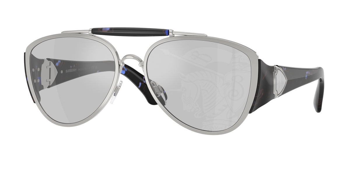 Burberry BE3161 Pilot Sunglasses 100569-Silver 60-130-18 - Color Map Silver