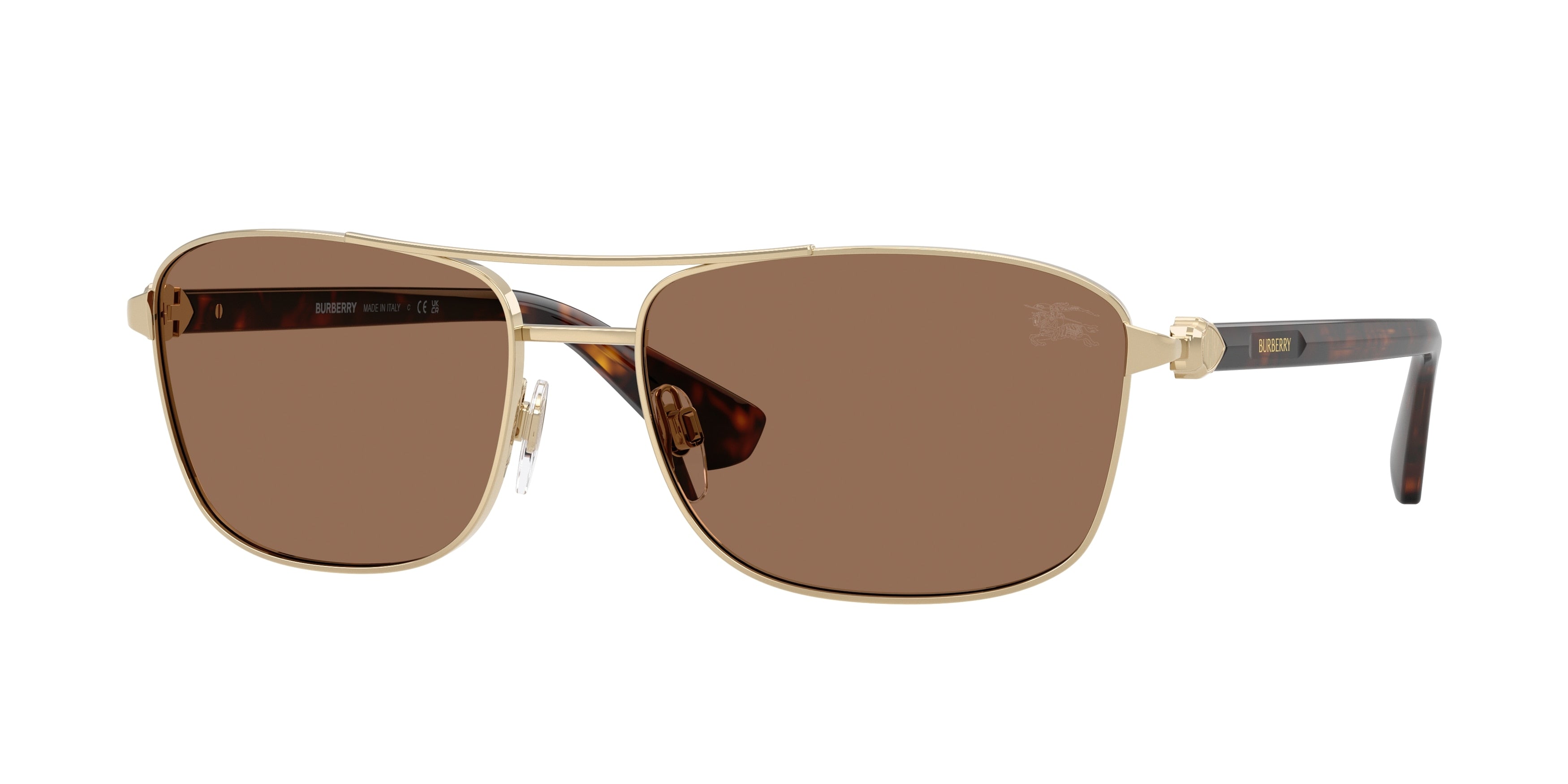 Burberry BE3163 Rectangle Sunglasses 110973-Light Gold 60-140-17 - Color Map Gold