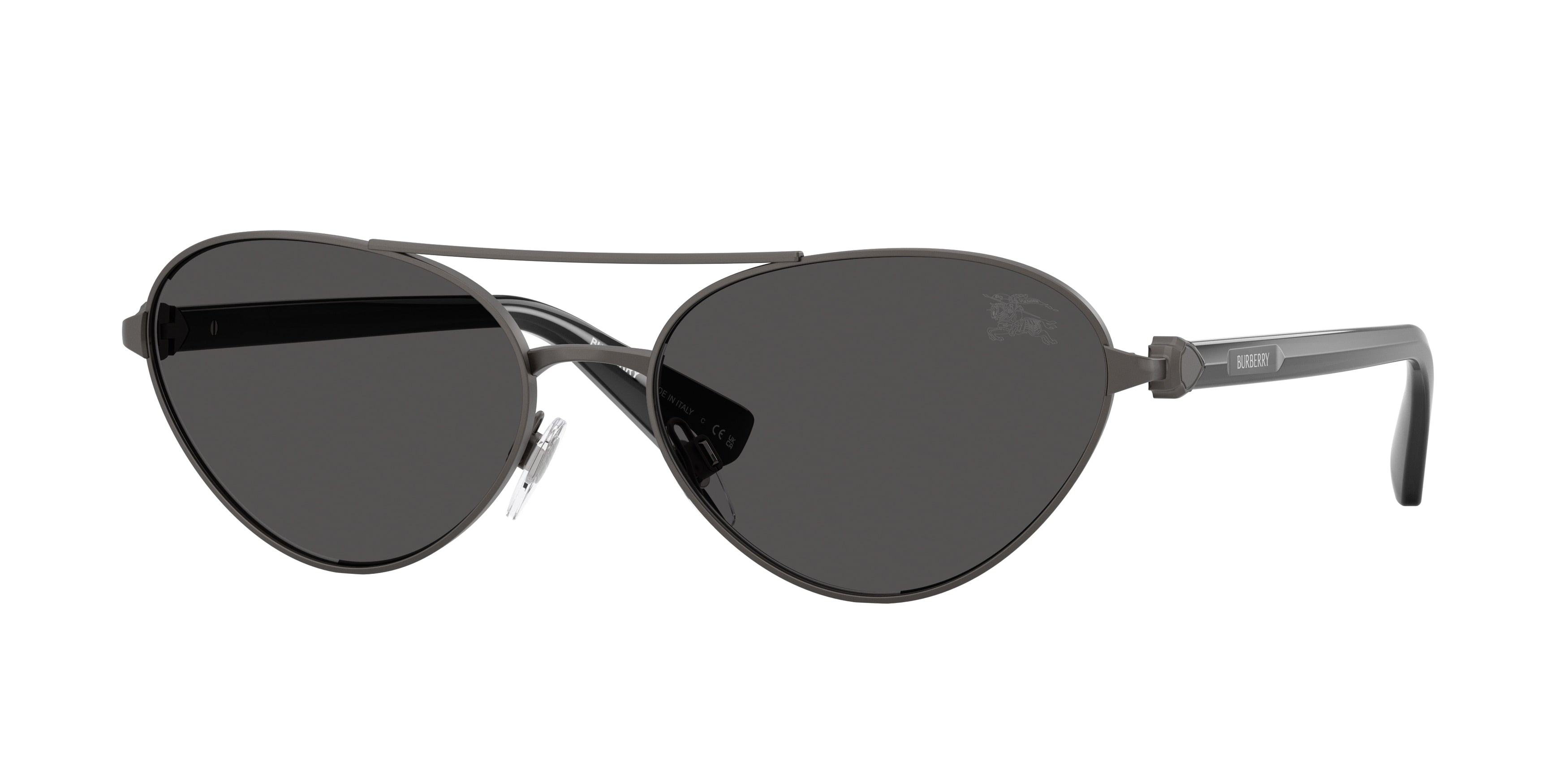 Burberry BE3165 Irregular Sunglasses 131687-Matte Grey 58-140-17 - Color Map Grey