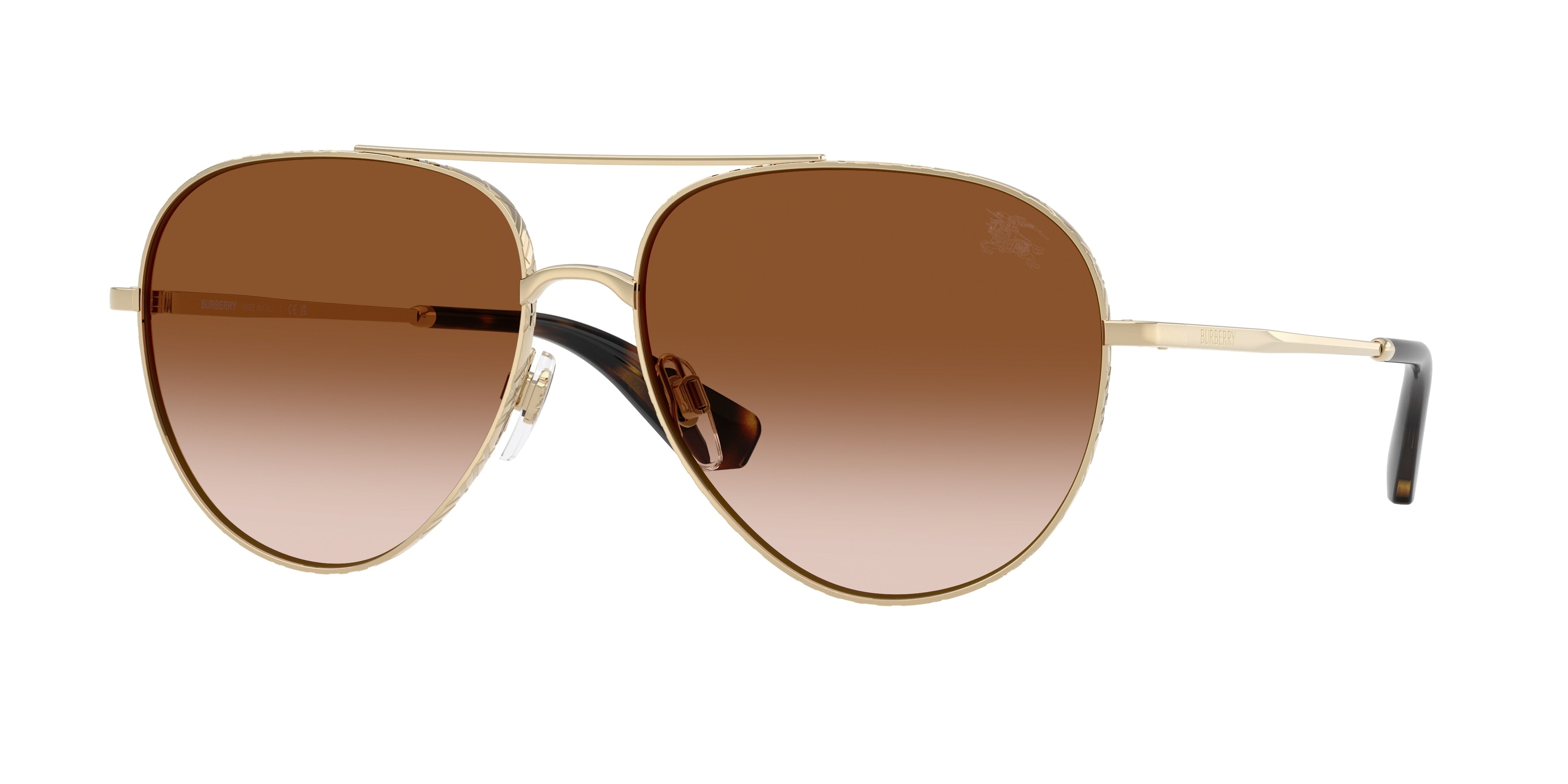Burberry BE3172 Pilot Sunglasses 110913-Light Gold 59-145-15 - Color Map Gold