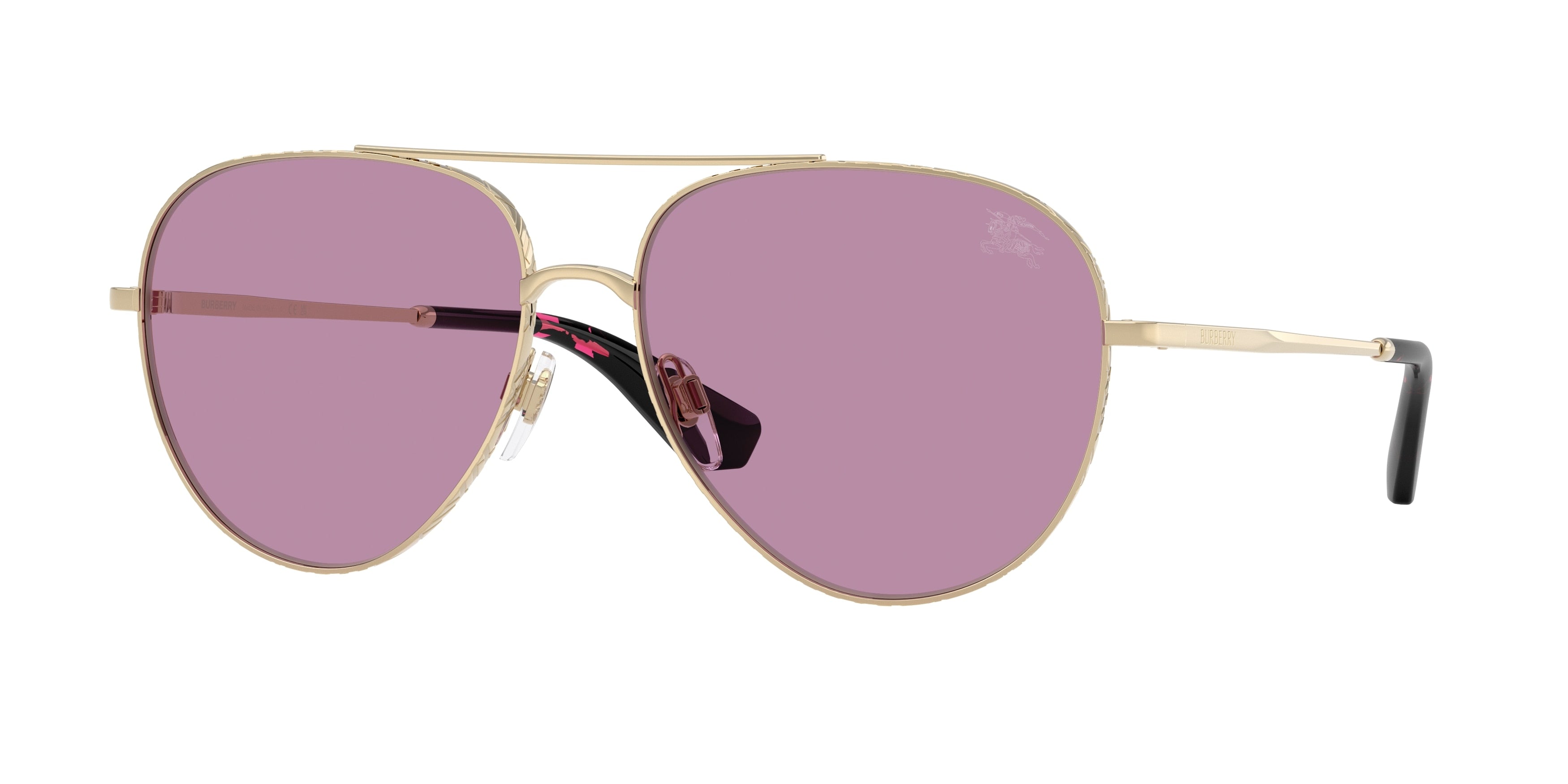 Burberry BE3172 Pilot Sunglasses 110969-Light Gold 59-145-15 - Color Map Gold
