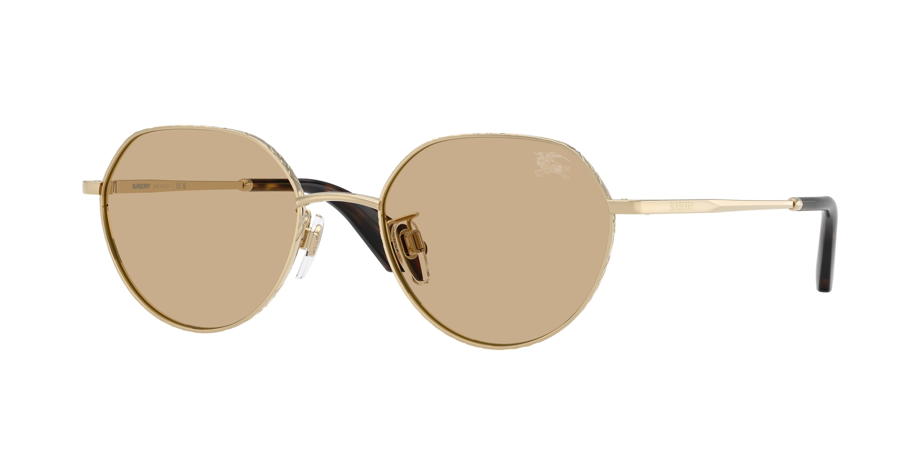 Burberry BE3173D Round Sunglasses 110973-Light Gold 51-145-19 - Color Map Gold