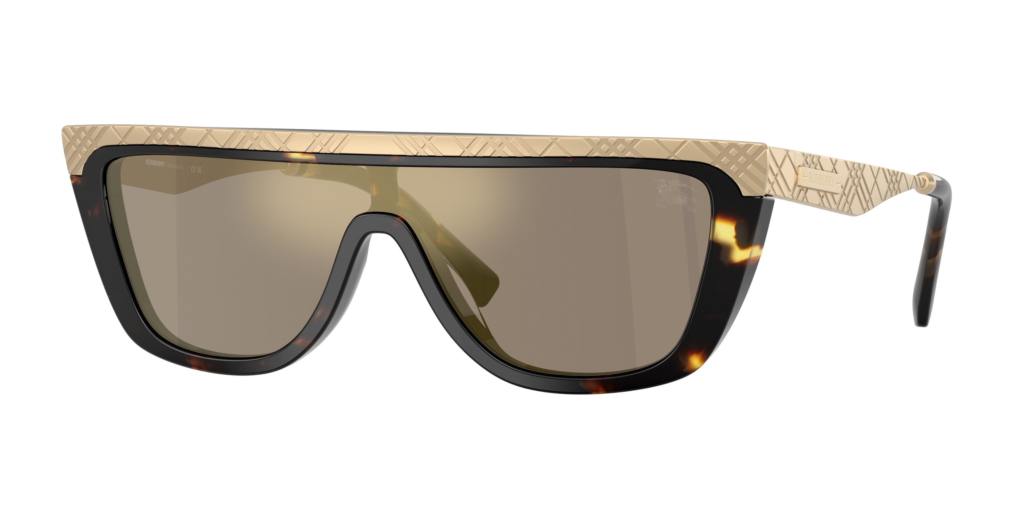 Burberry BE3174 Rectangle Sunglasses 13595A-Yellow Havana 0-145-129 - Color Map Tortoise