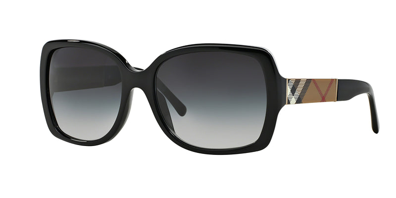 Burberry BE4160 Square Sunglasses 34338G-Black 58-135-17 - Color Map Black