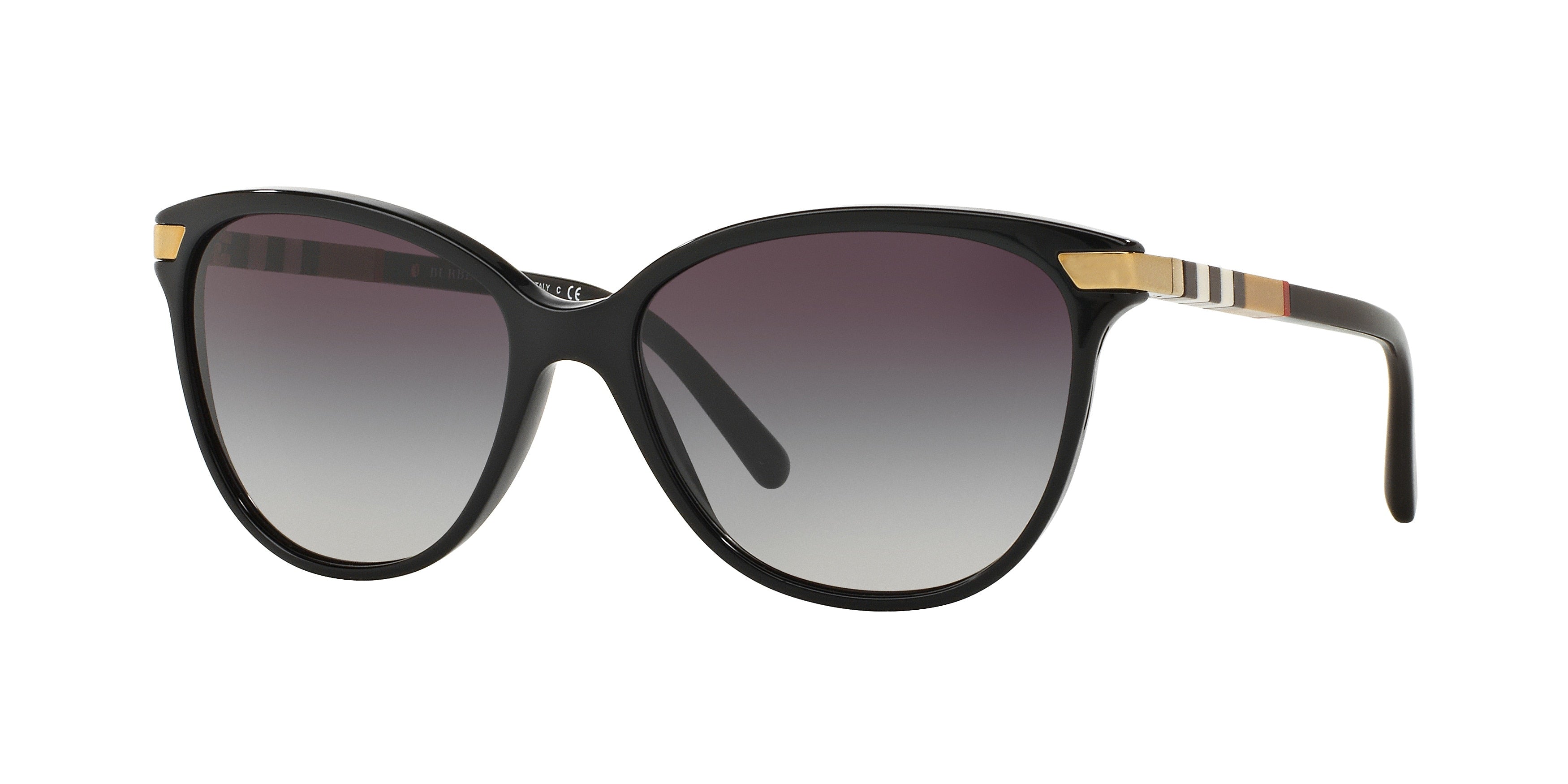 Burberry BE4216 Cat Eye Sunglasses 30018G-Black 57-140-16 - Color Map Black