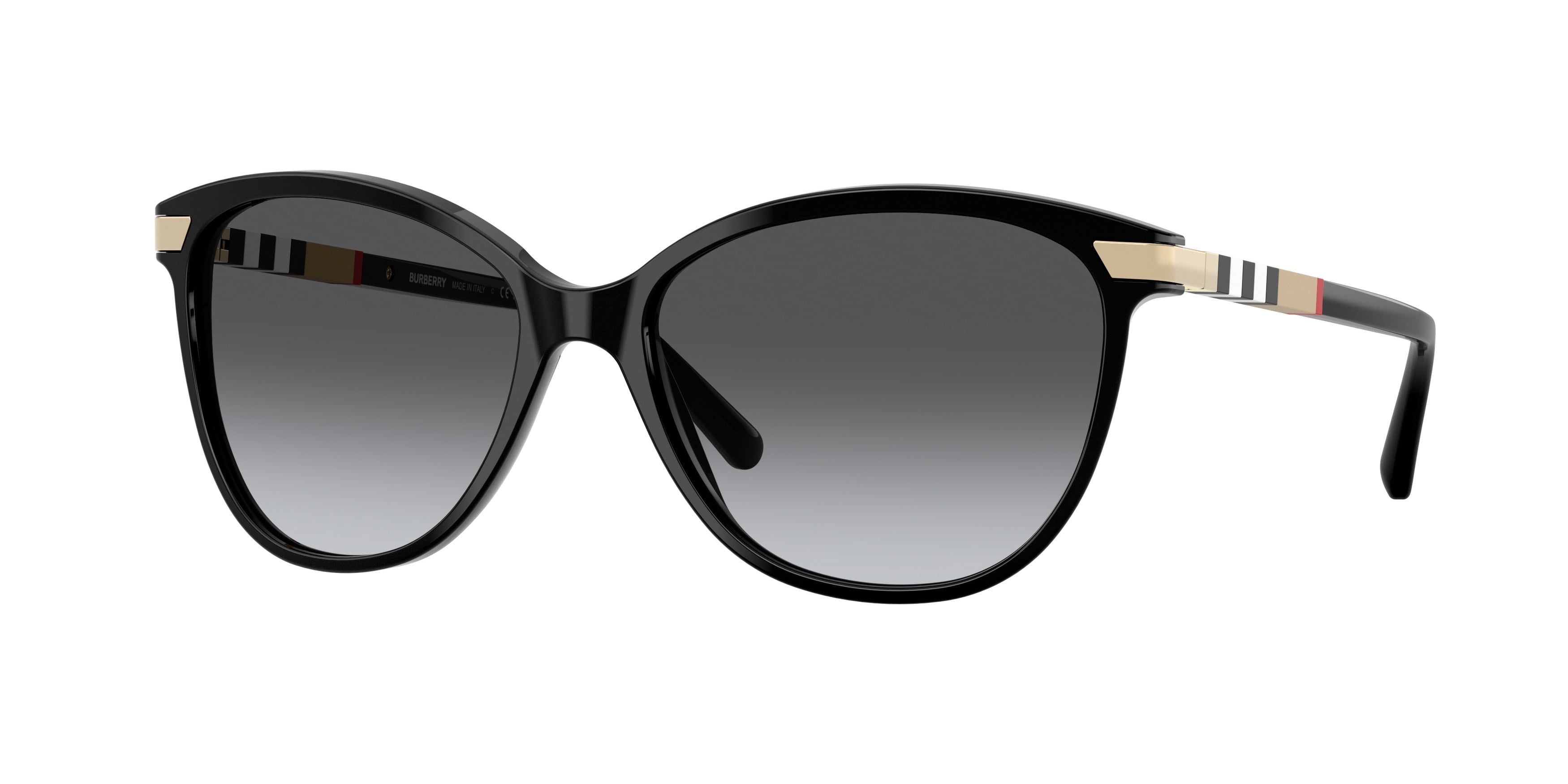 Burberry BE4216 Cat Eye Sunglasses 3001T3-Black 57-140-16 - Color Map Black