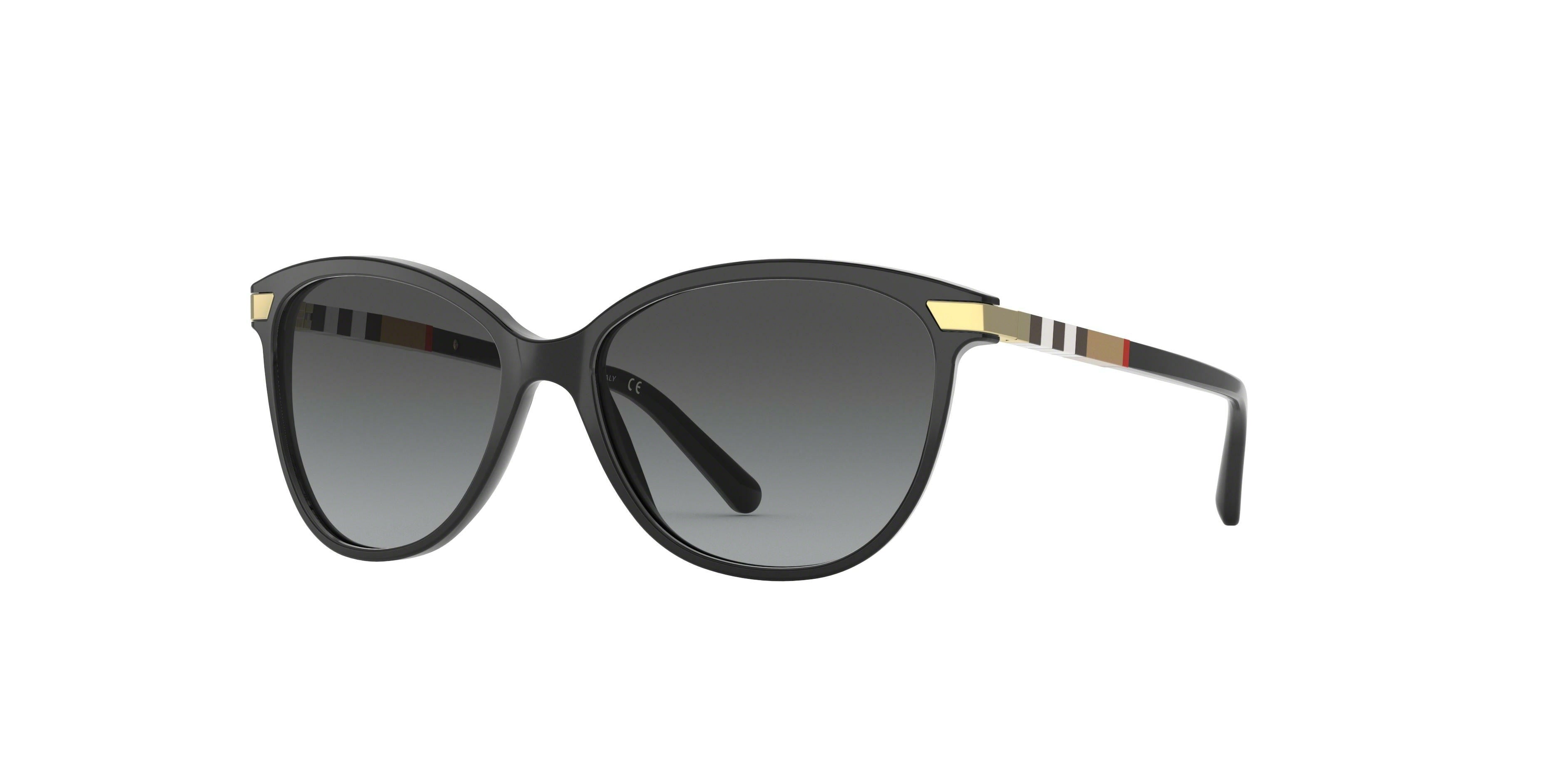 Burberry BE4216 Cat Eye Sunglasses 3001T3-Black 57-140-16 - Color Map Black