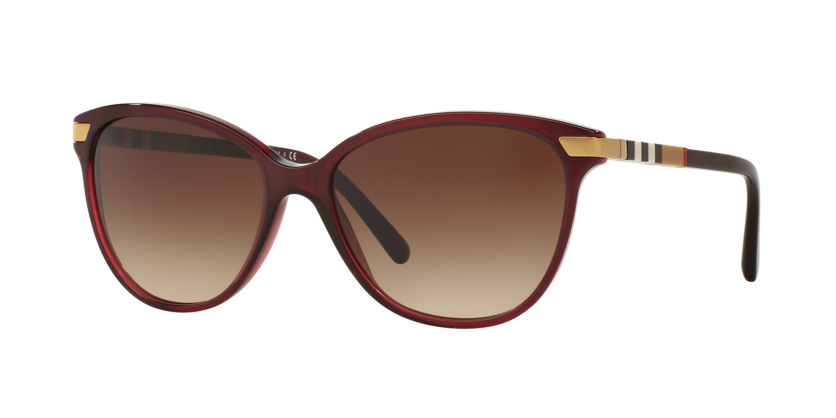 Burberry be4216 Cat Eye Sunglasses 301413-Bordeaux 57-140-16 - Color Map Red