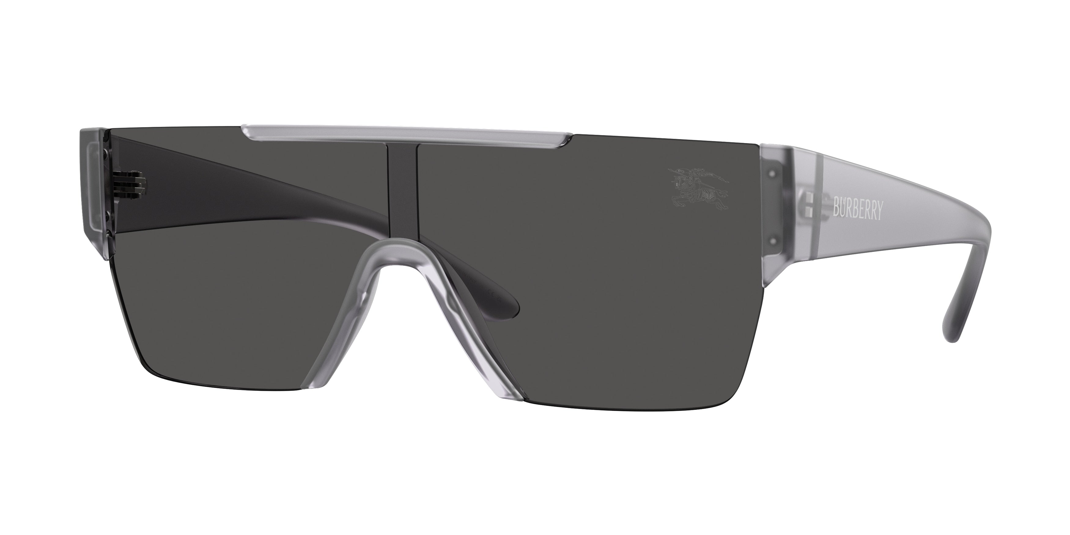 Burberry BE4291 Rectangle Sunglasses 421387-Transparent Matte Grey 38-140-138 - Color Map Grey