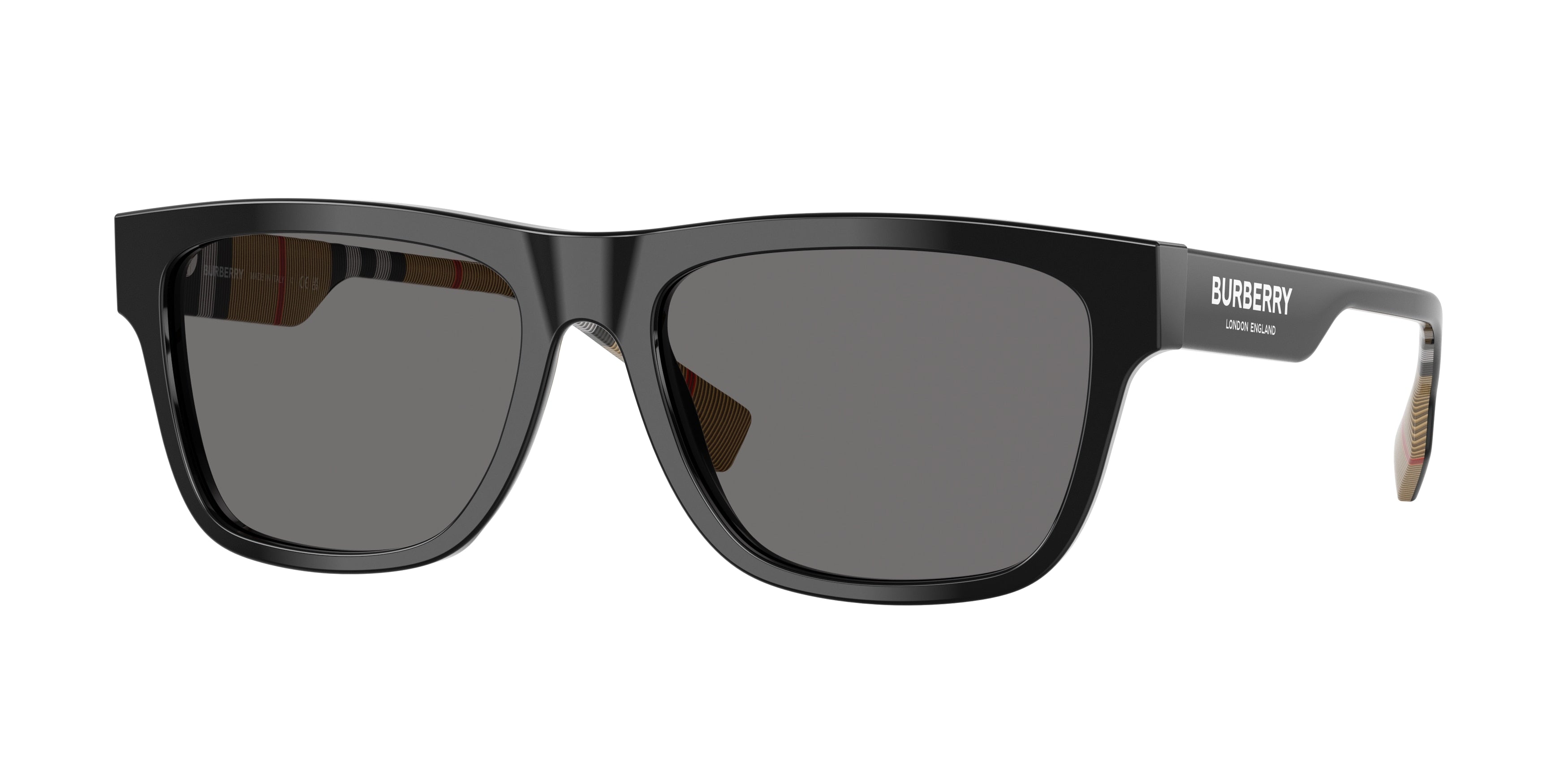 Burberry BE4293 Square Sunglasses 377381-Black 56-145-17 - Color Map Black