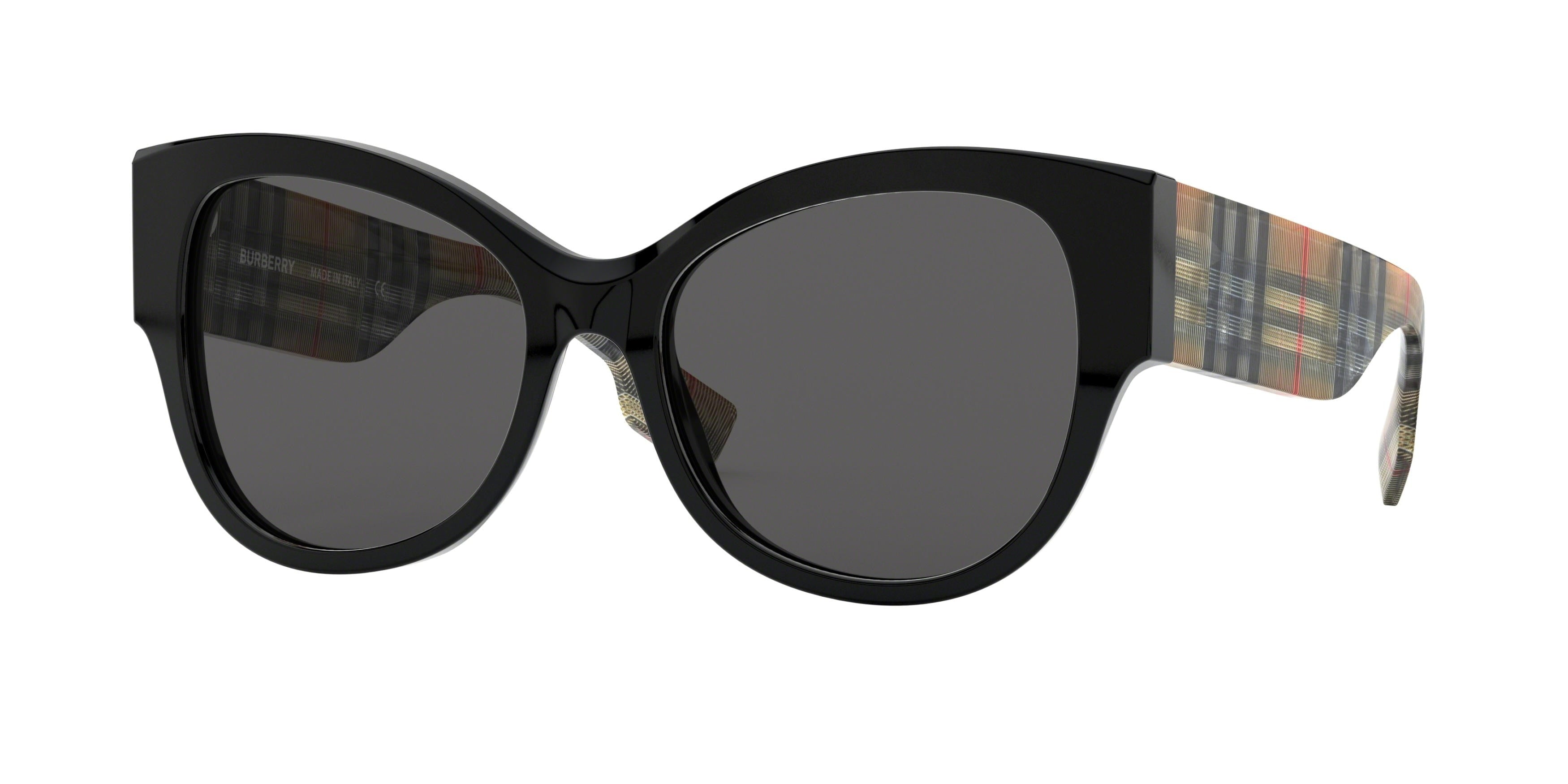 Burberry BE4294 Butterfly Sunglasses  375787-Black 54-140-17 - Color Map Black