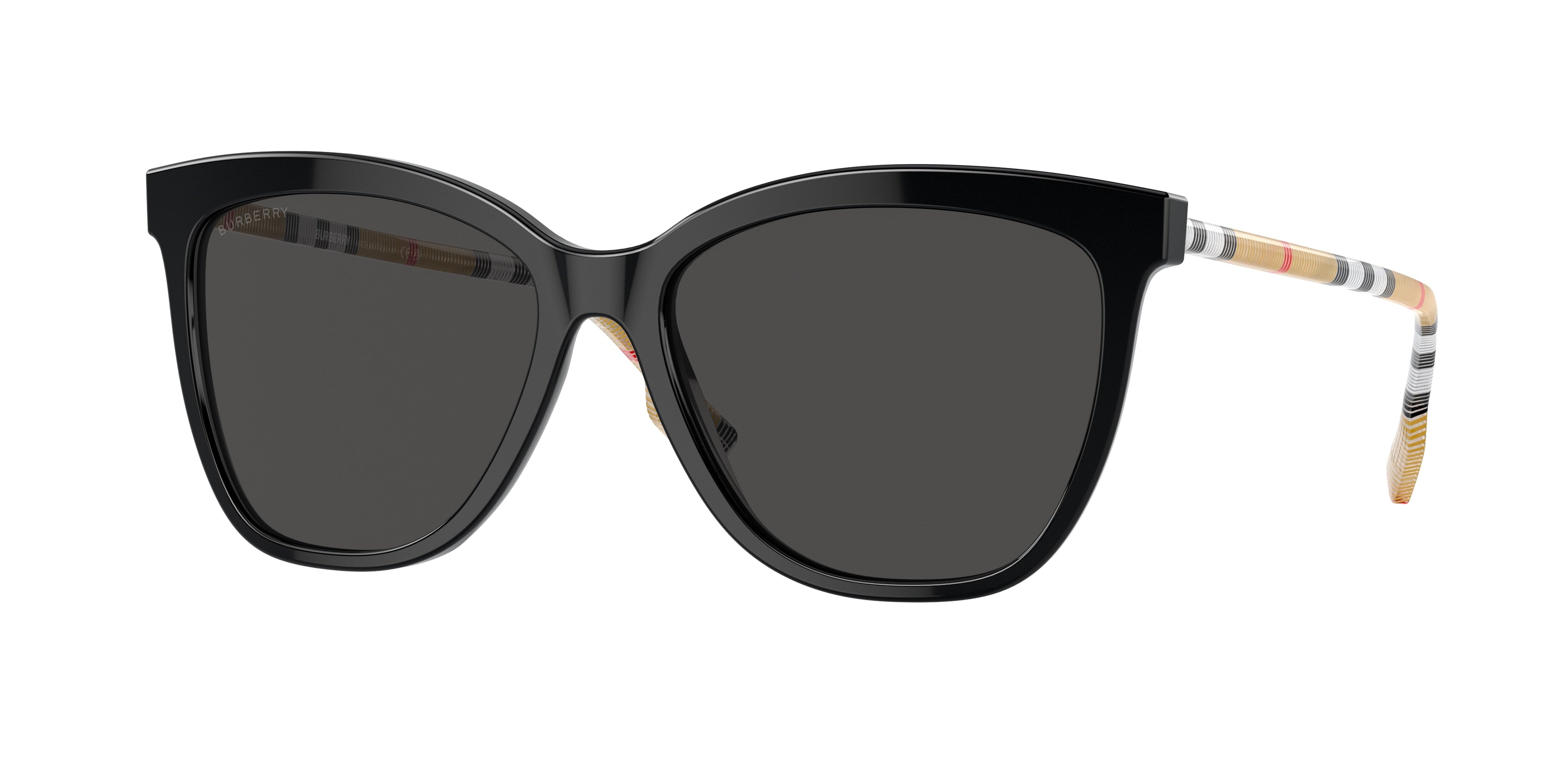 Burberry CLARE BE4308 Square Sunglasses 385387-Black 56-140-16 - Color Map Black