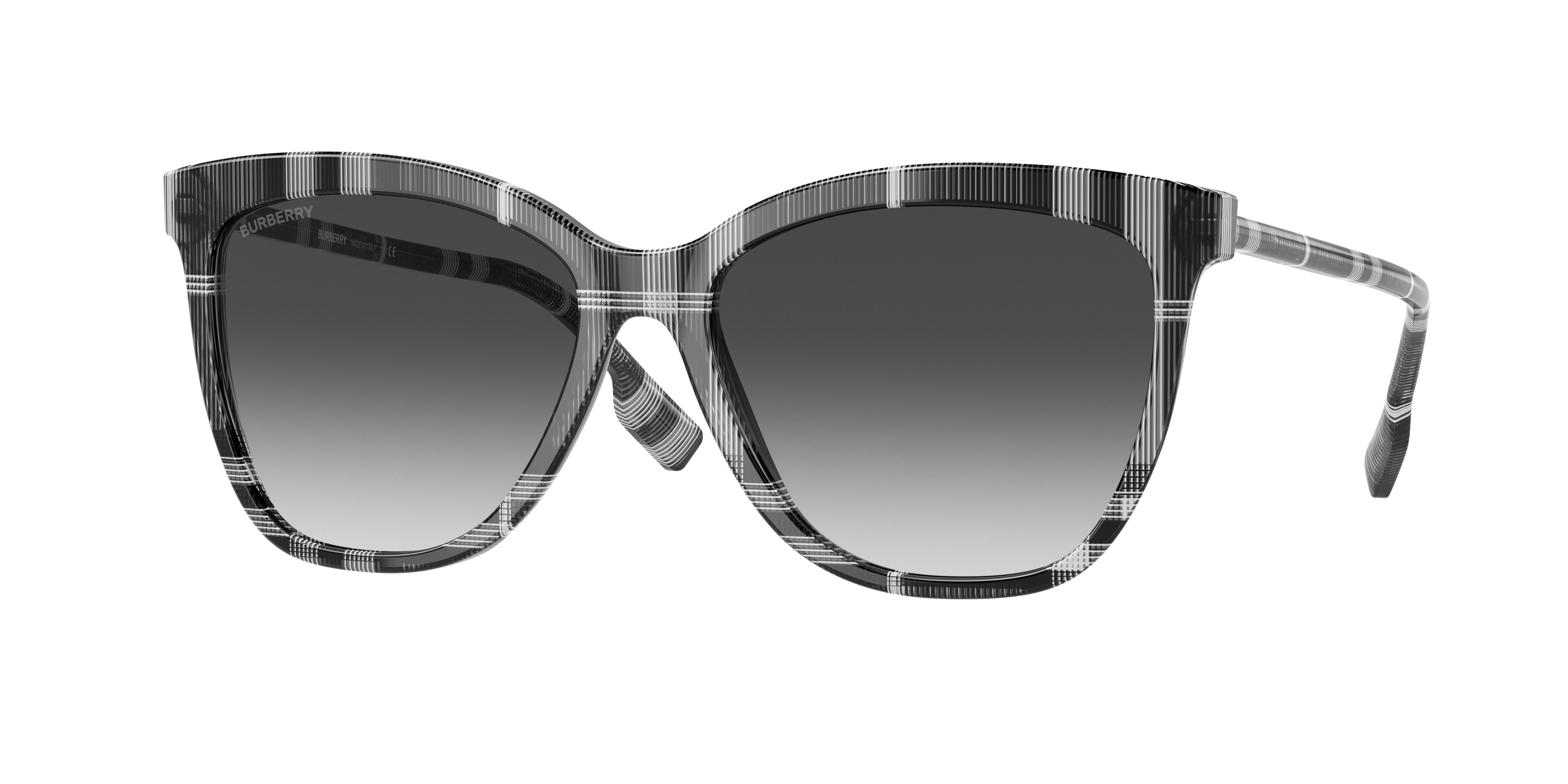 Burberry CLARE BE4308 Square Sunglasses 40048G-Check White/Black 56-140-16 - Color Map White