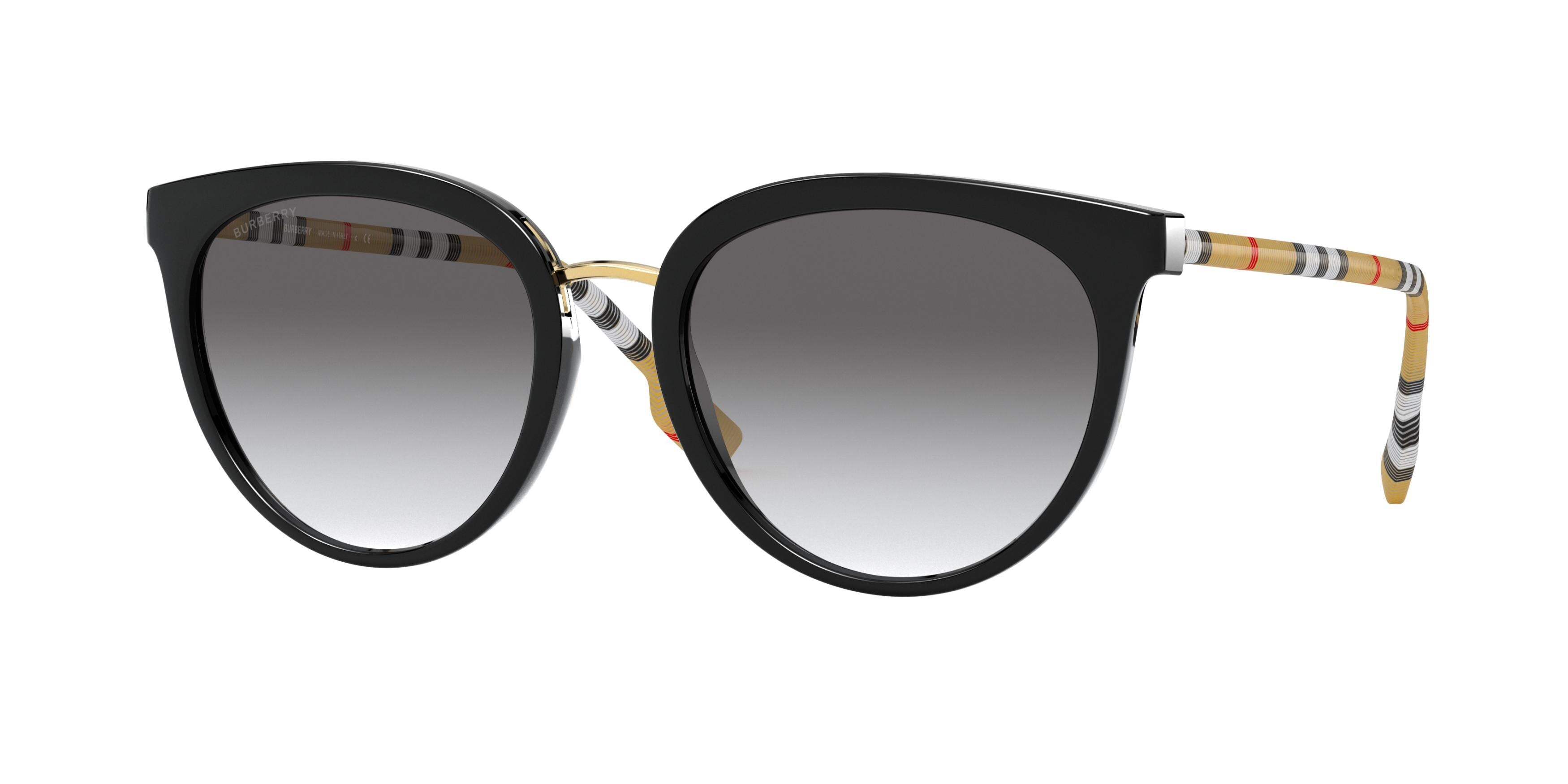 Burberry WILLOW BE4316F Phantos Sunglasses 385311-Black 57-145-19 - Color Map Black