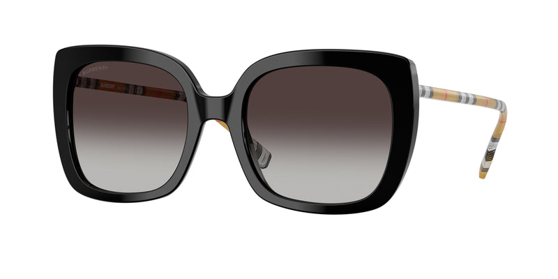 Burberry CAROLL BE4323 Square Sunglasses 38538G-Black 54-140-20 - Color Map Black