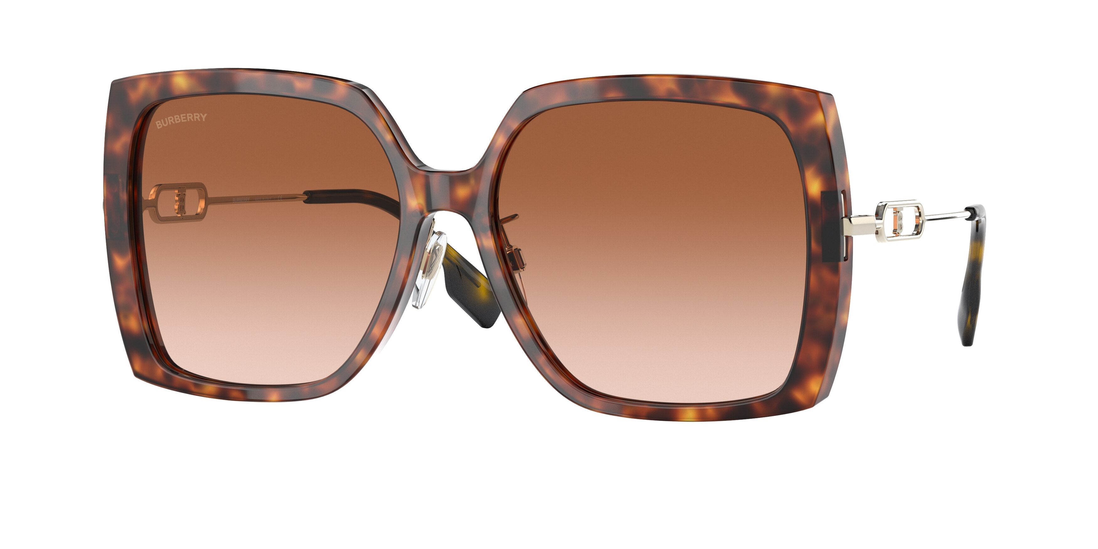 Burberry LUNA BE4332F Square Sunglasses 331613-Light Havana 57-140-16 - Color Map Tortoise