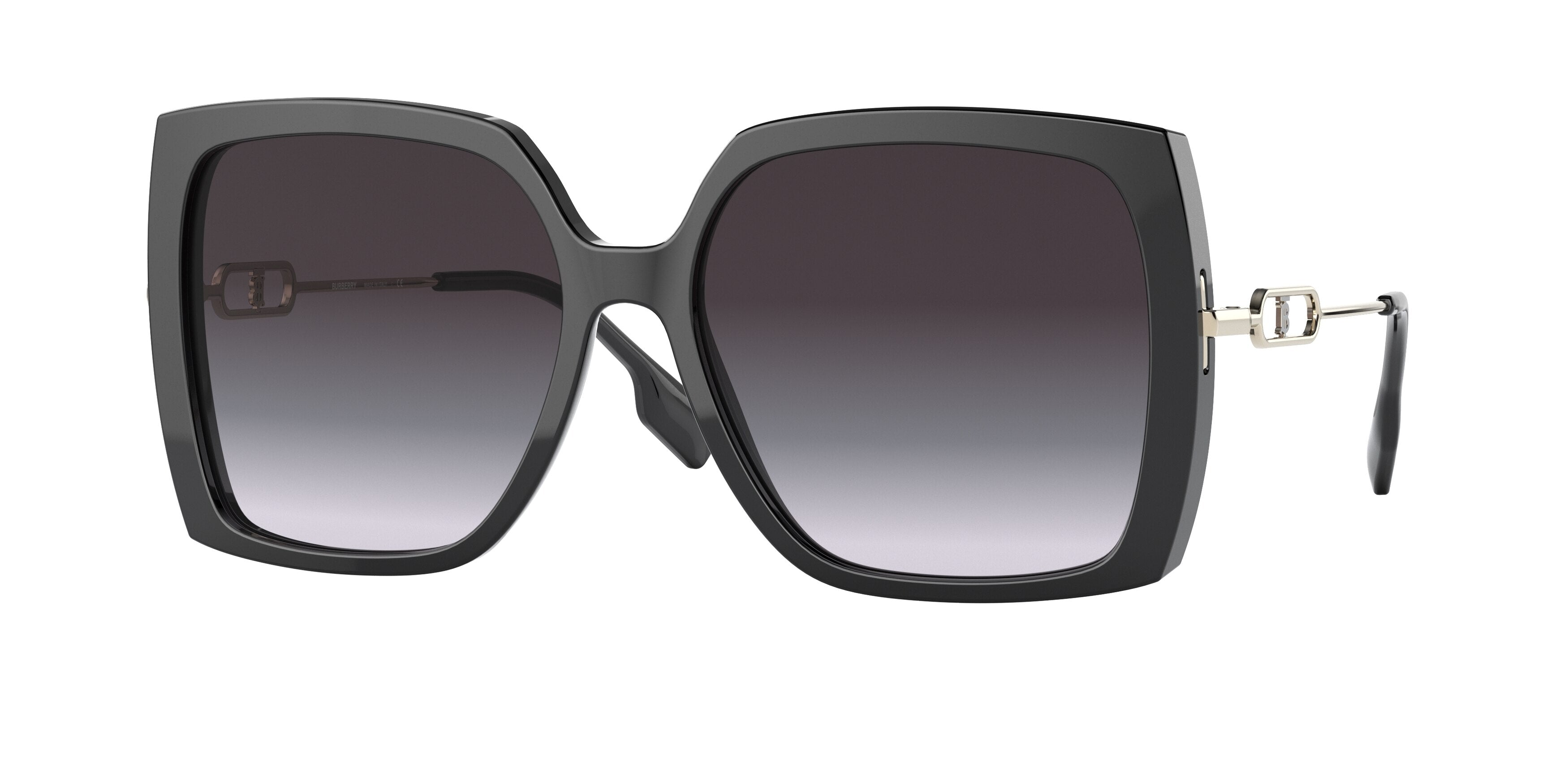 Burberry LUNA BE4332 Square Sunglasses 30018G-Black 57-140-16 - Color Map Black