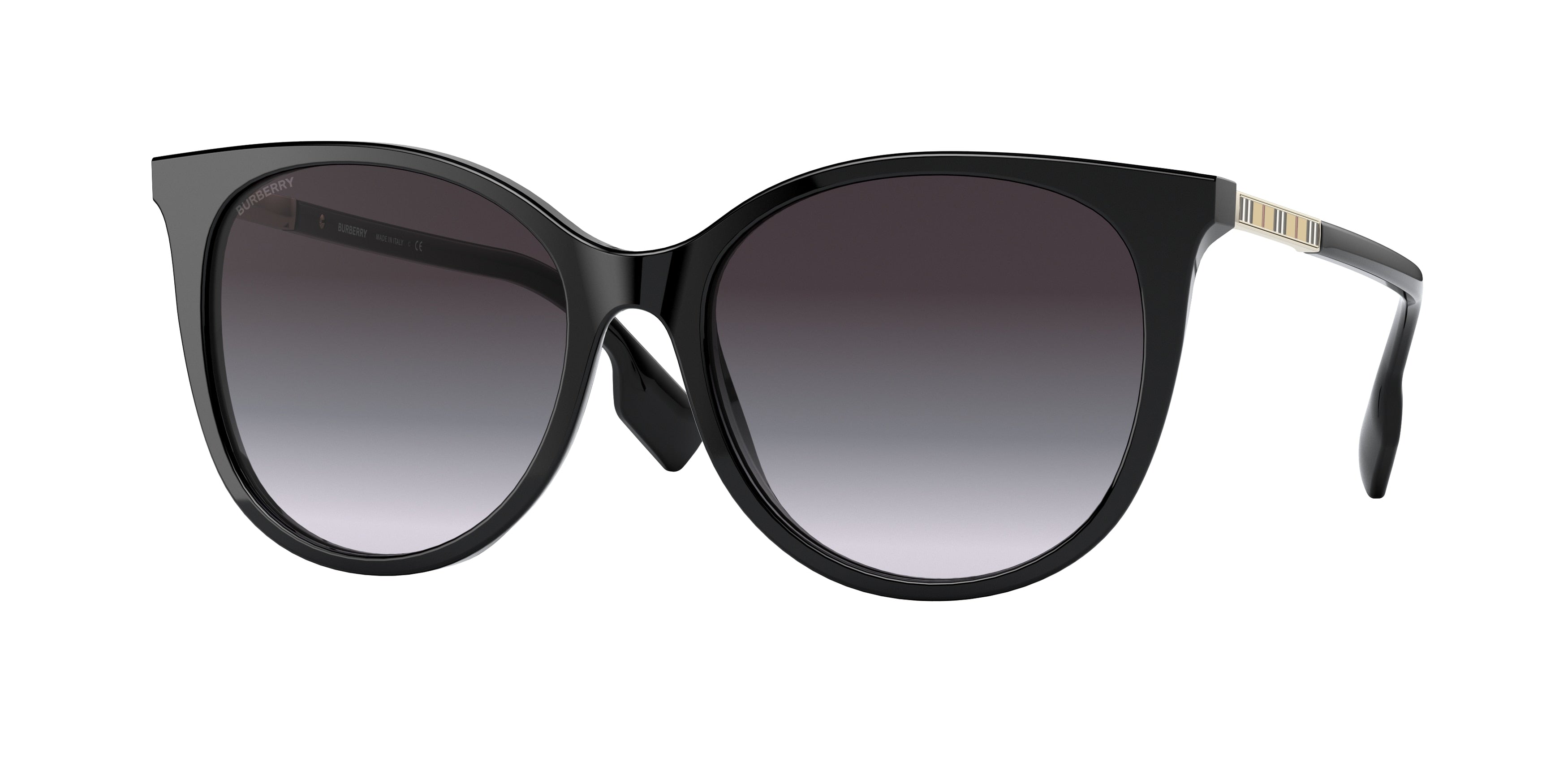 Burberry ALICE BE4333 Cat Eye Sunglasses 30018G-Black 55-140-17 - Color Map Black