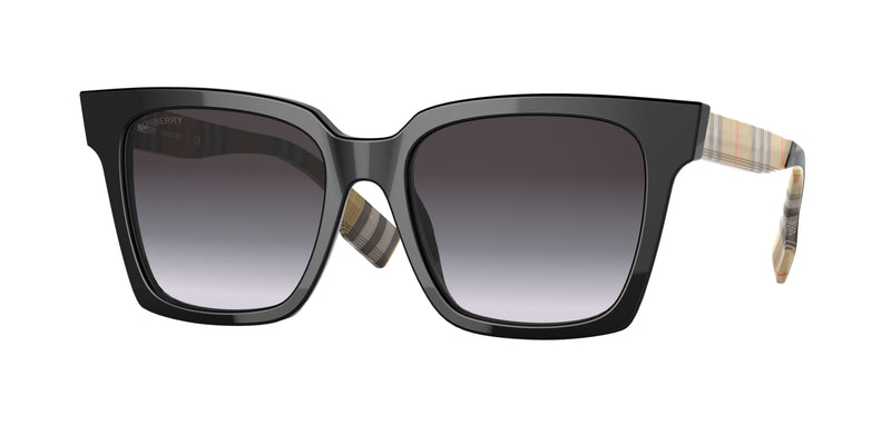 Burberry MAPLE BE4335 Square Sunglasses 39298G-Black 53-140-18 - Color Map Black