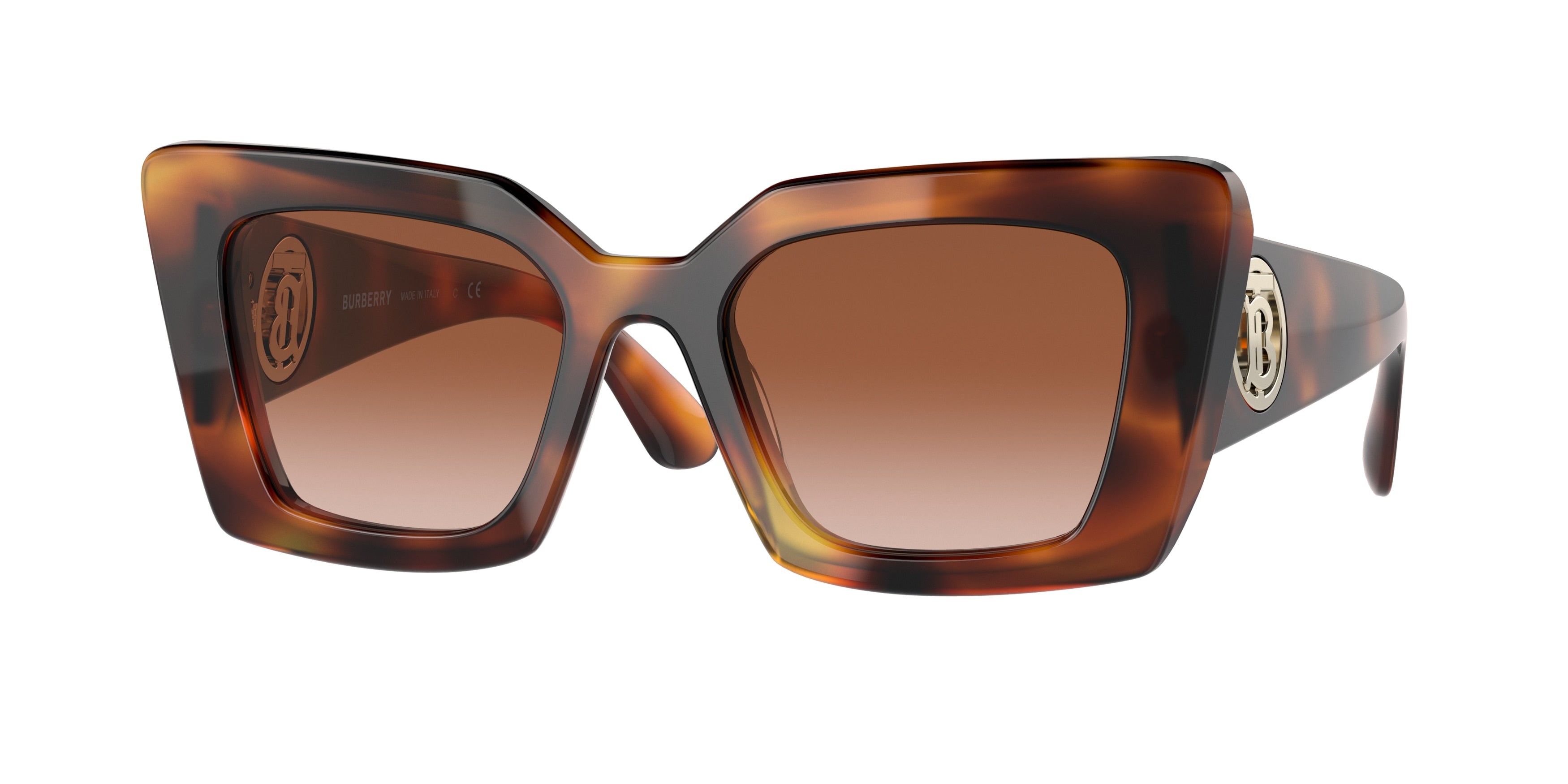 Burberry DAISY BE4344 Square Sunglasses 331613-Light Havana 51-140-20 - Color Map Tortoise
