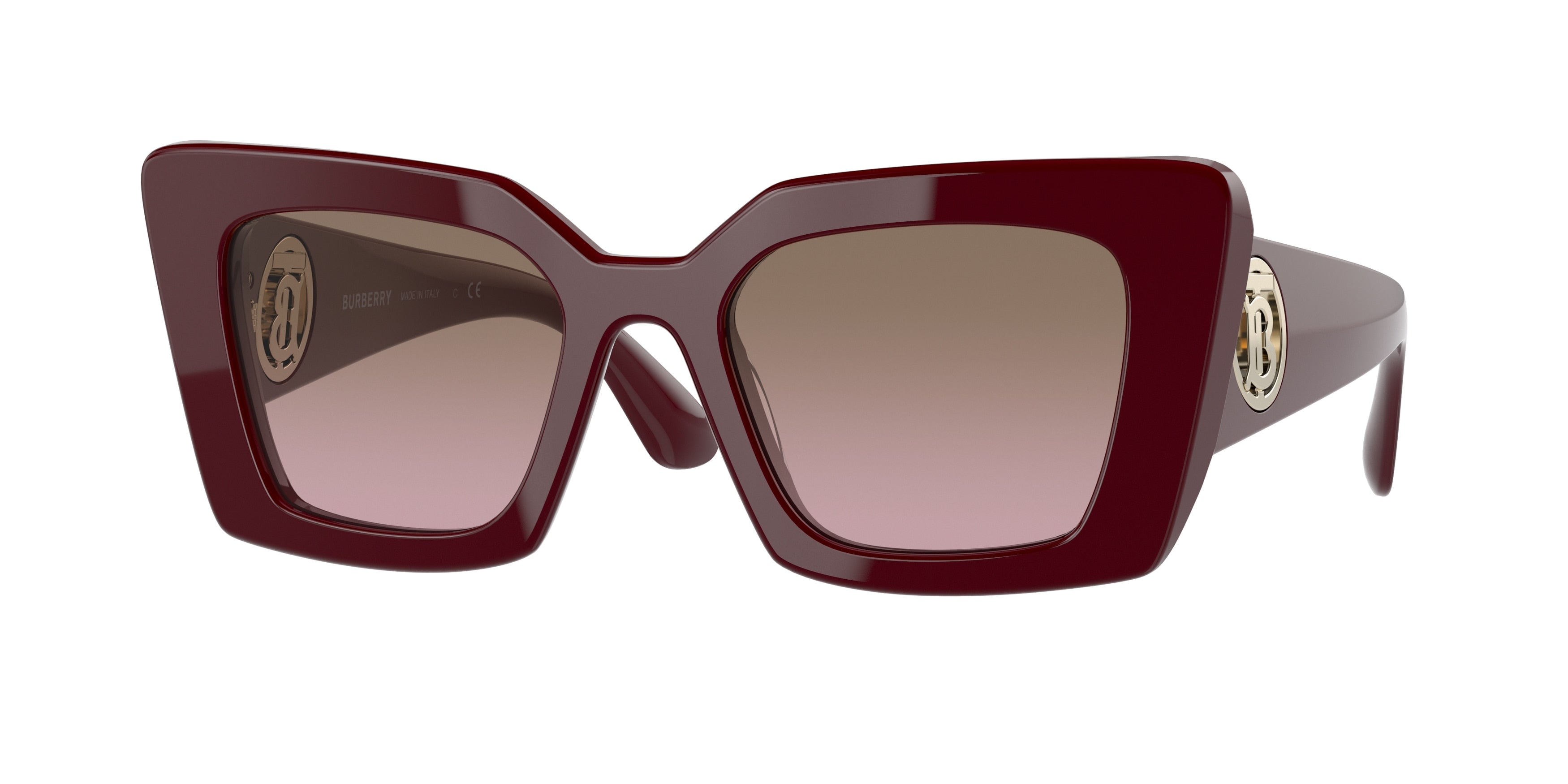 Burberry DAISY BE4344 Square Sunglasses 340314-Bordeaux 51-140-20 - Color Map Red